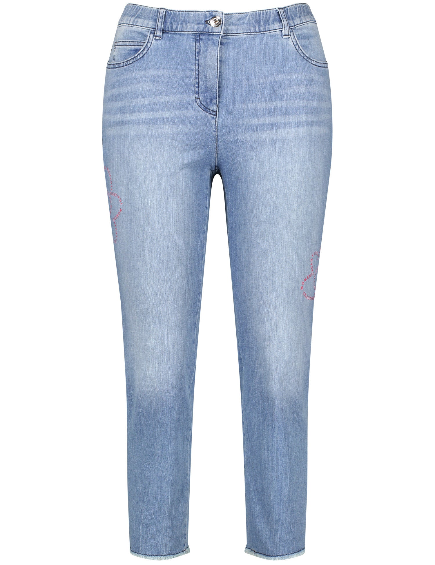 7/8-Length Jeans With Placement Floral Prints, Betty