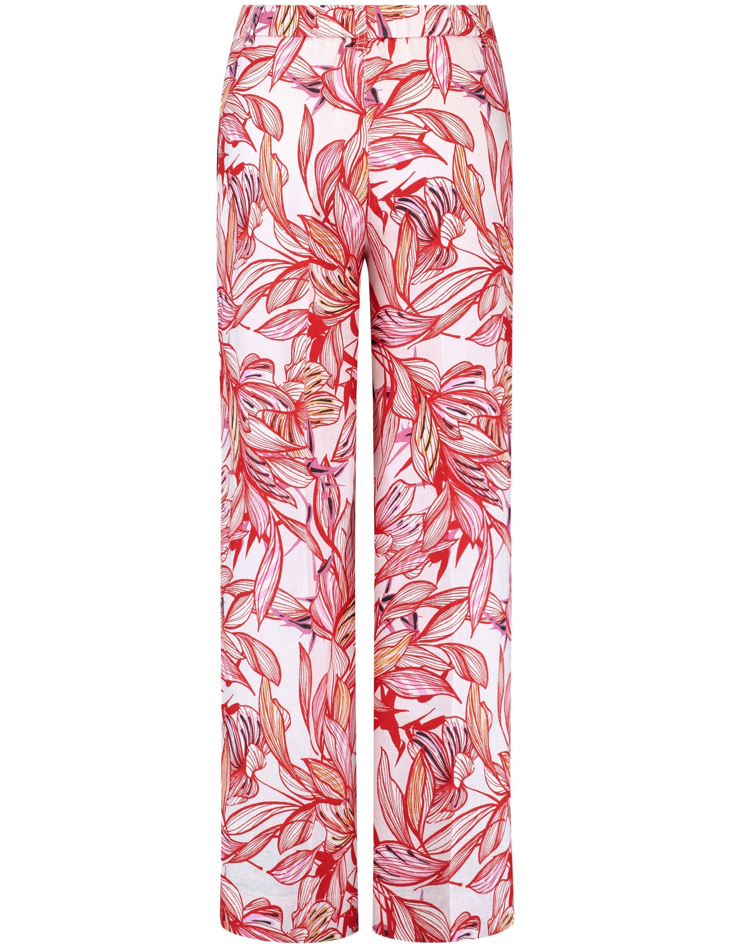 Patterned Linen Trousers With A Wide Leg Gerry Weber