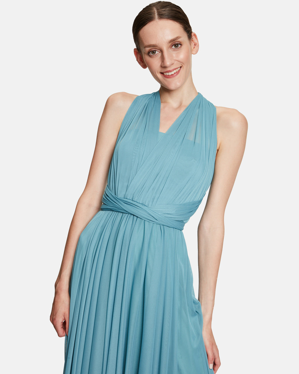 Light Blue Dress Long Without Sleeve Vera Mont