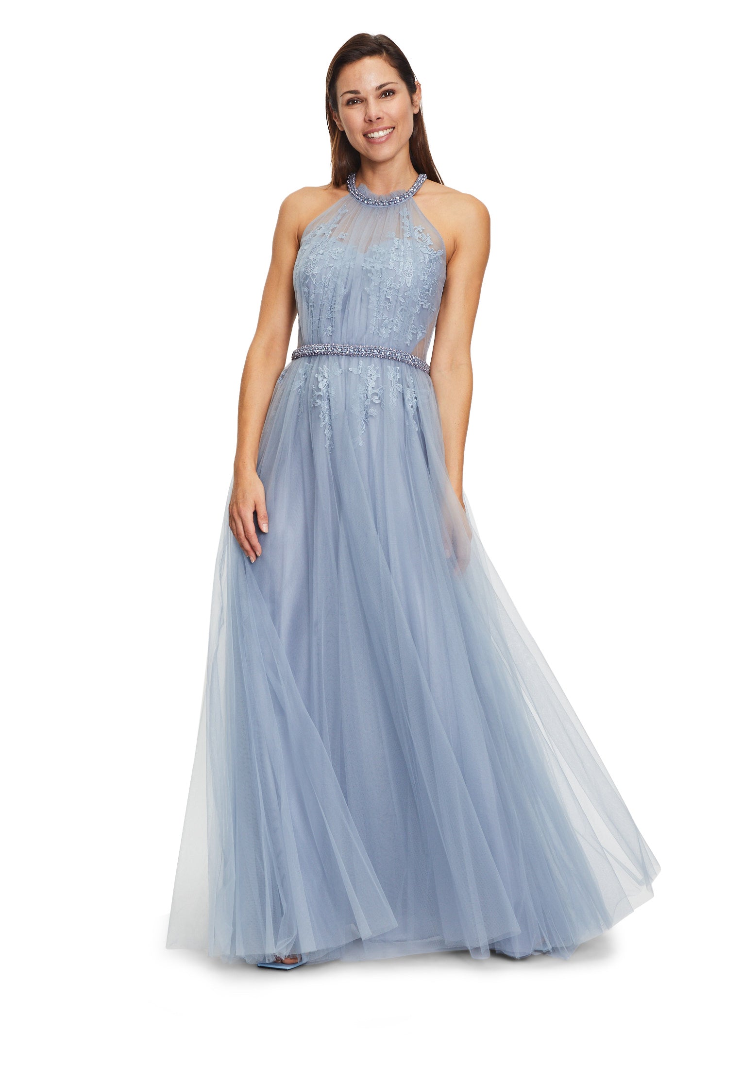 Middle Blue Dress Long Without Sleeve Vera Mont