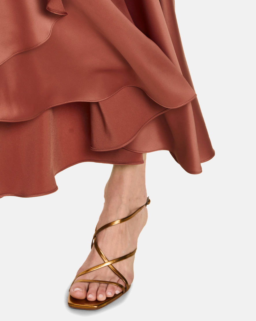 Red Dress Long Without Sleeve Vera Mont