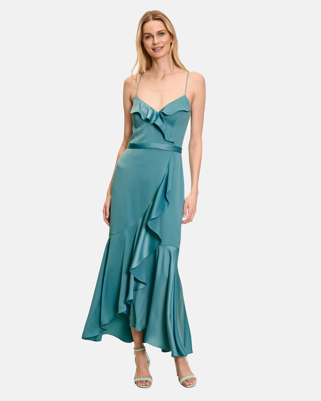 Middle Blue Dress Long Without Sleeve Vera Mont