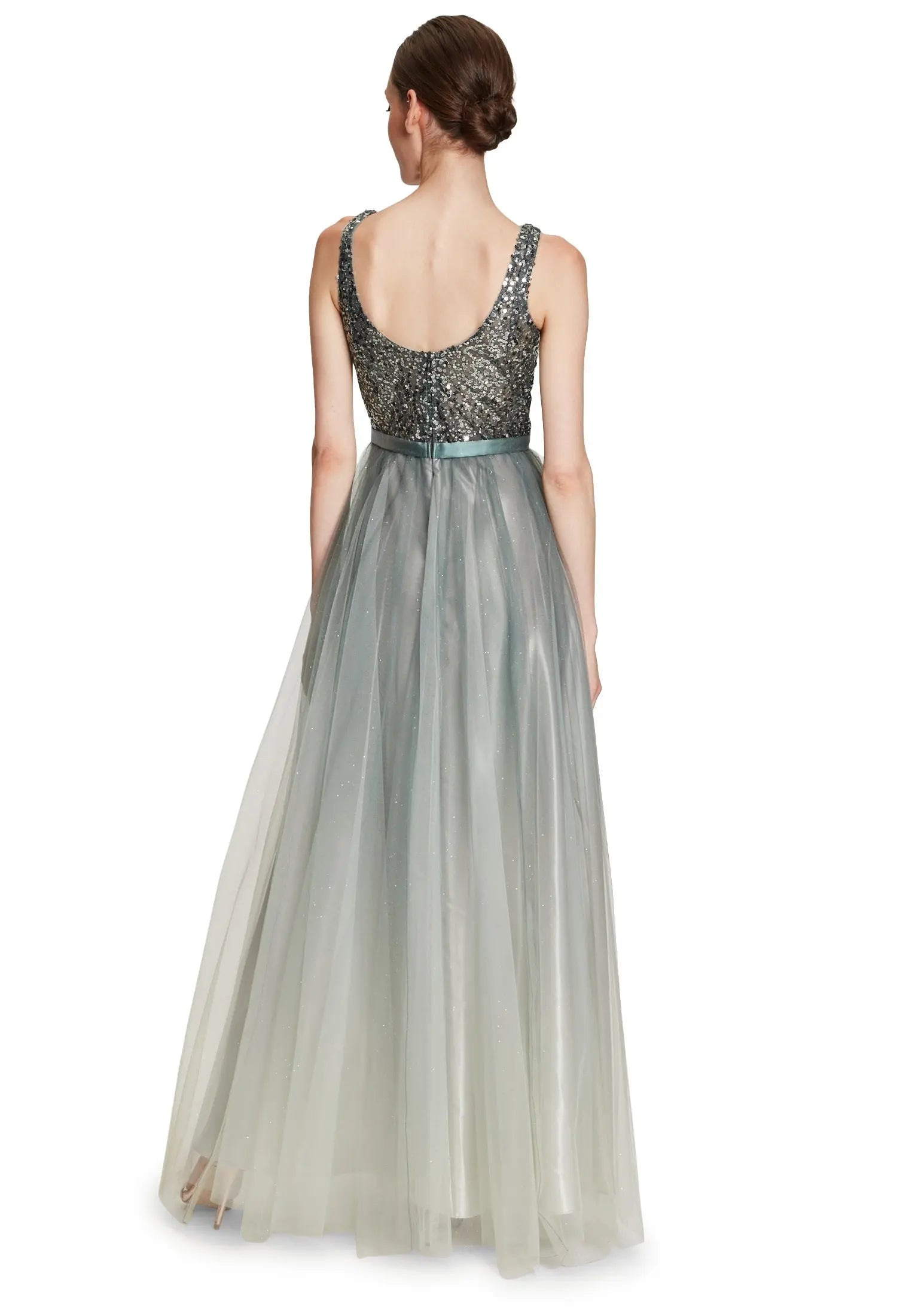 Green Dress Long Without Sleeve - BEVAVA