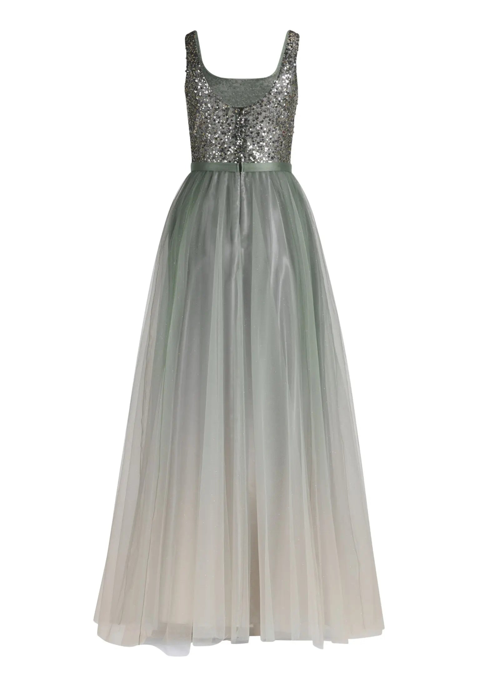 Green Dress Long Without Sleeve - BEVAVA