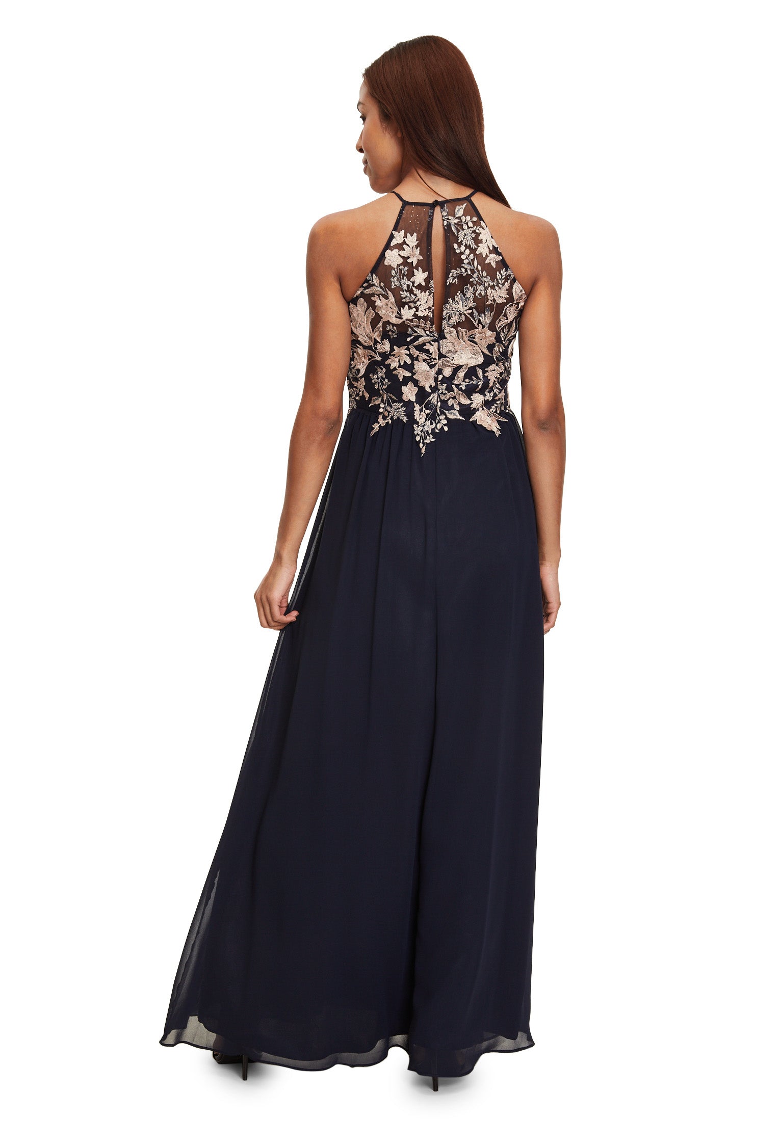 Dark Blue Dress Long Without Sleeve Vera Mont