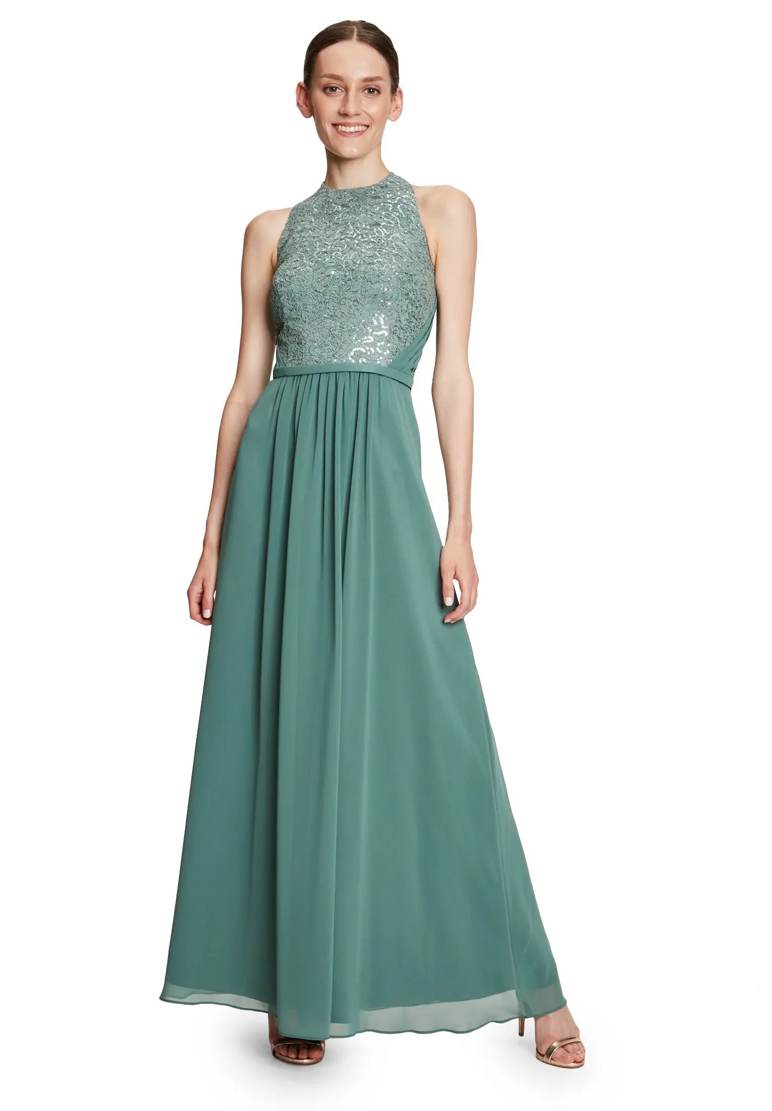 Green Dress Long Without Sleeve - BEVAVA