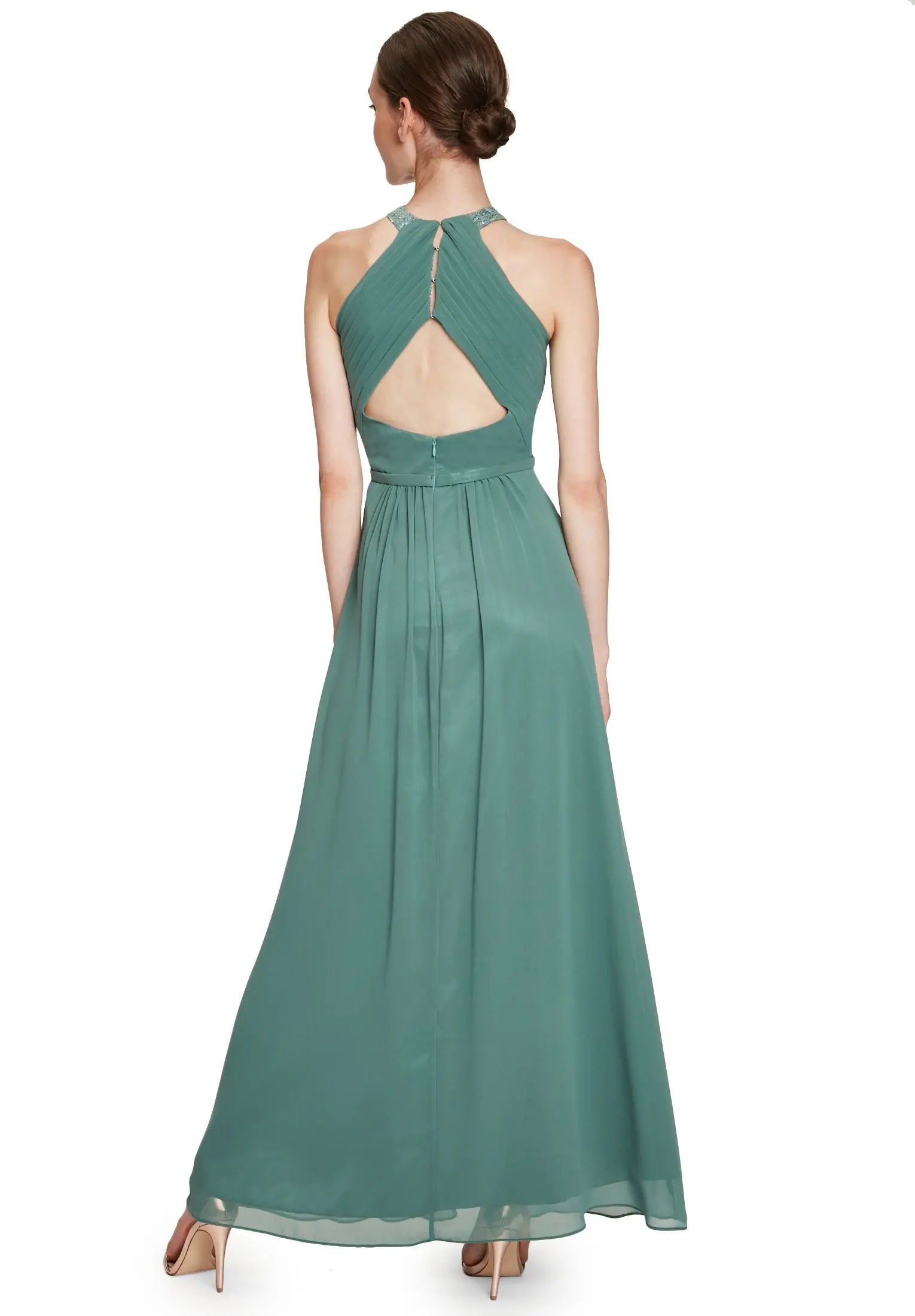 Green Dress Long Without Sleeve - BEVAVA