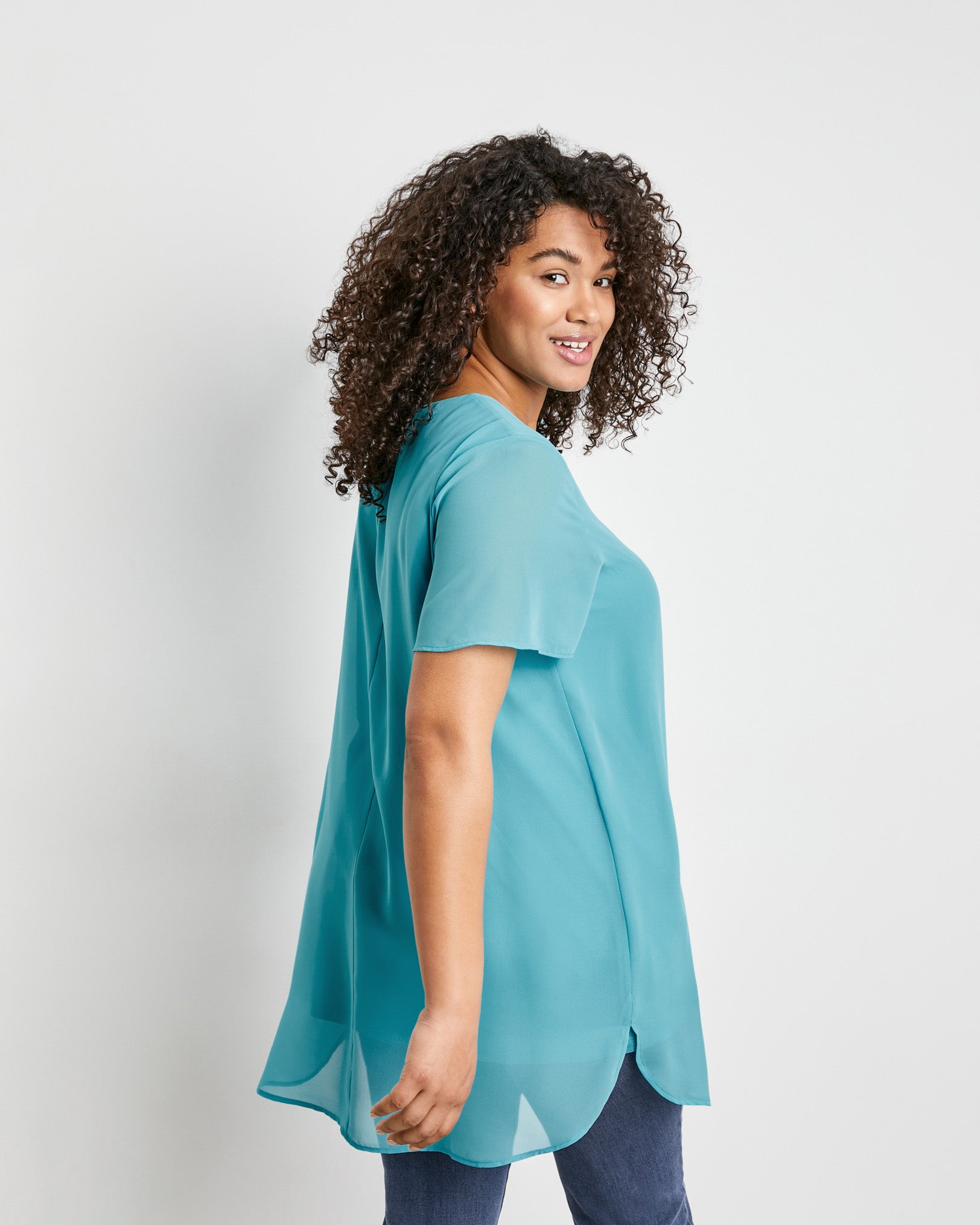 Light Blue T-Shirt 1/2 Sleeve Samoon