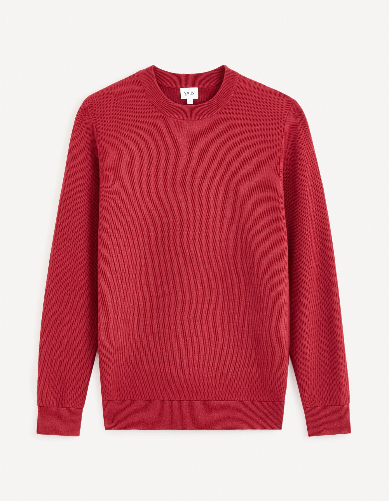 100% Cotton Round Neck Sweater - Burgundy_BEPIC_BURGUNDY_02