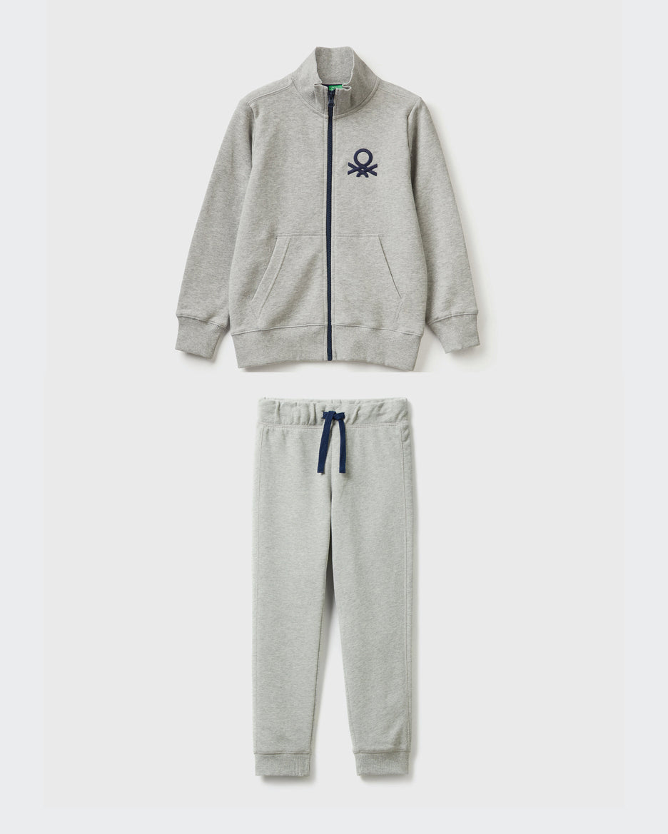 Tracksuit Chandal Benetton Bebe 100% Cotton Zip-Up Sweatshirt