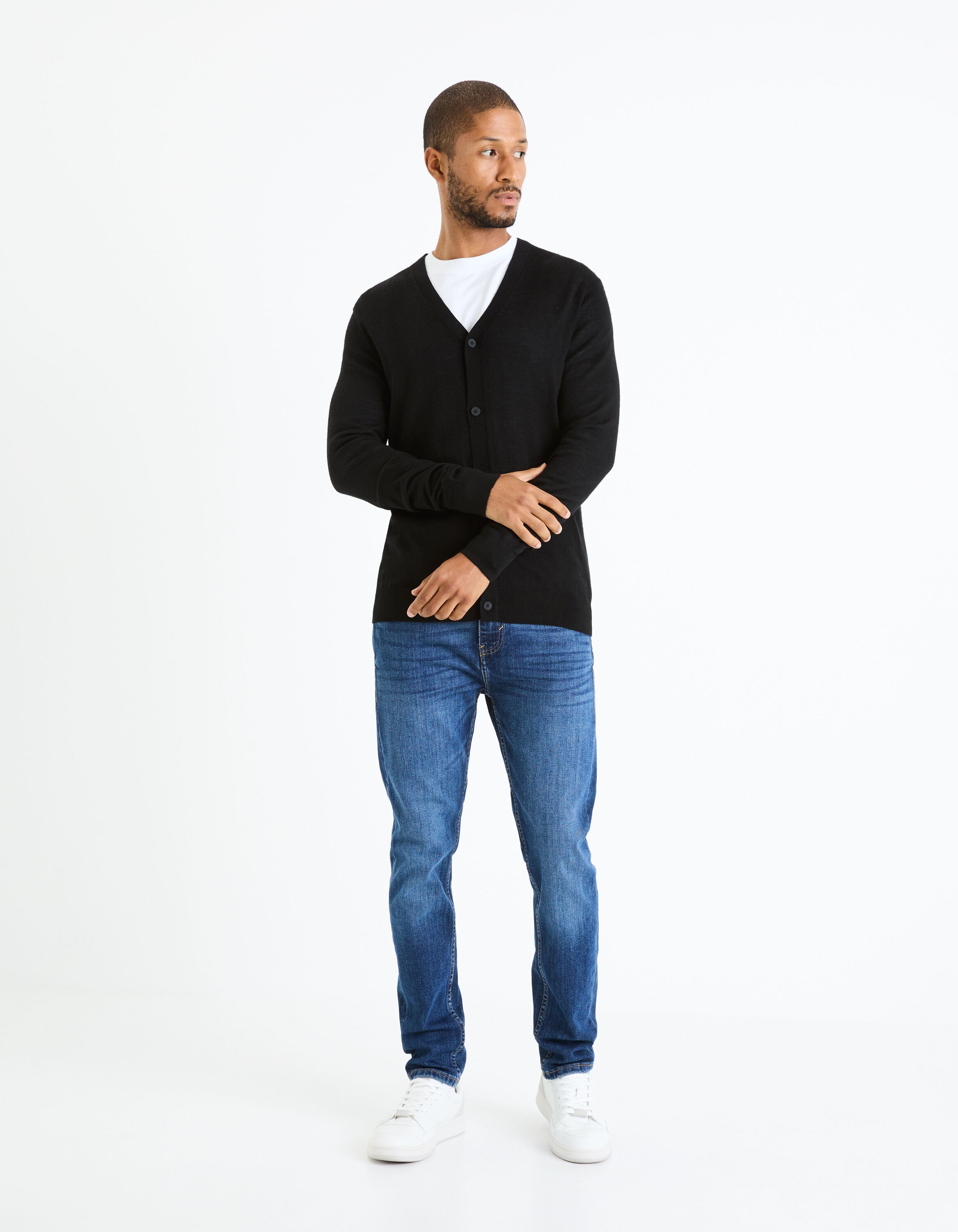 100% Cotton Round Neck T-Shirt - Navy_CESOLACEML_OPTICAL WHITE_02