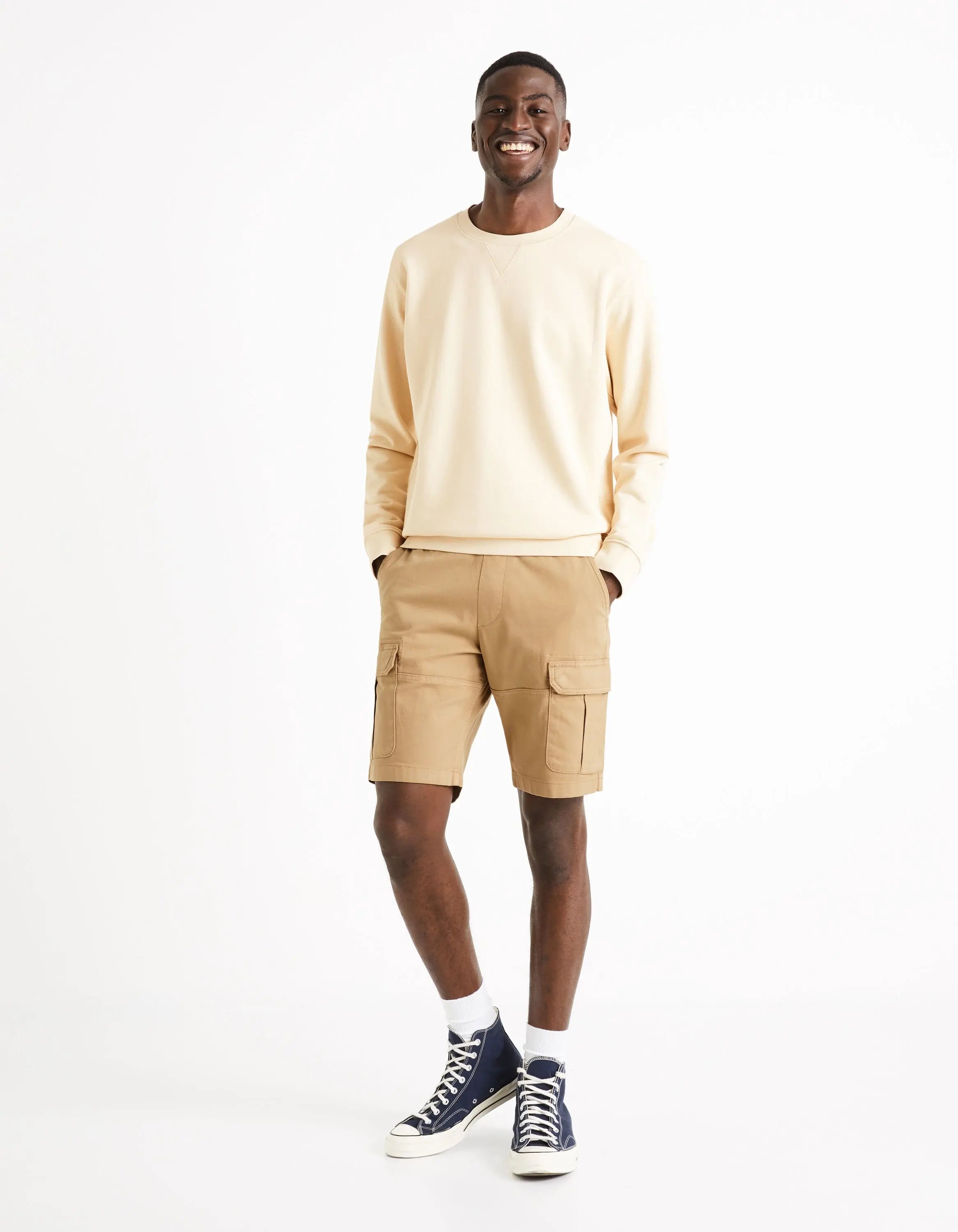 Cargo Bermuda Shorts Cotton Elastane - Beige_DOBOOKBM_BEIGE_03