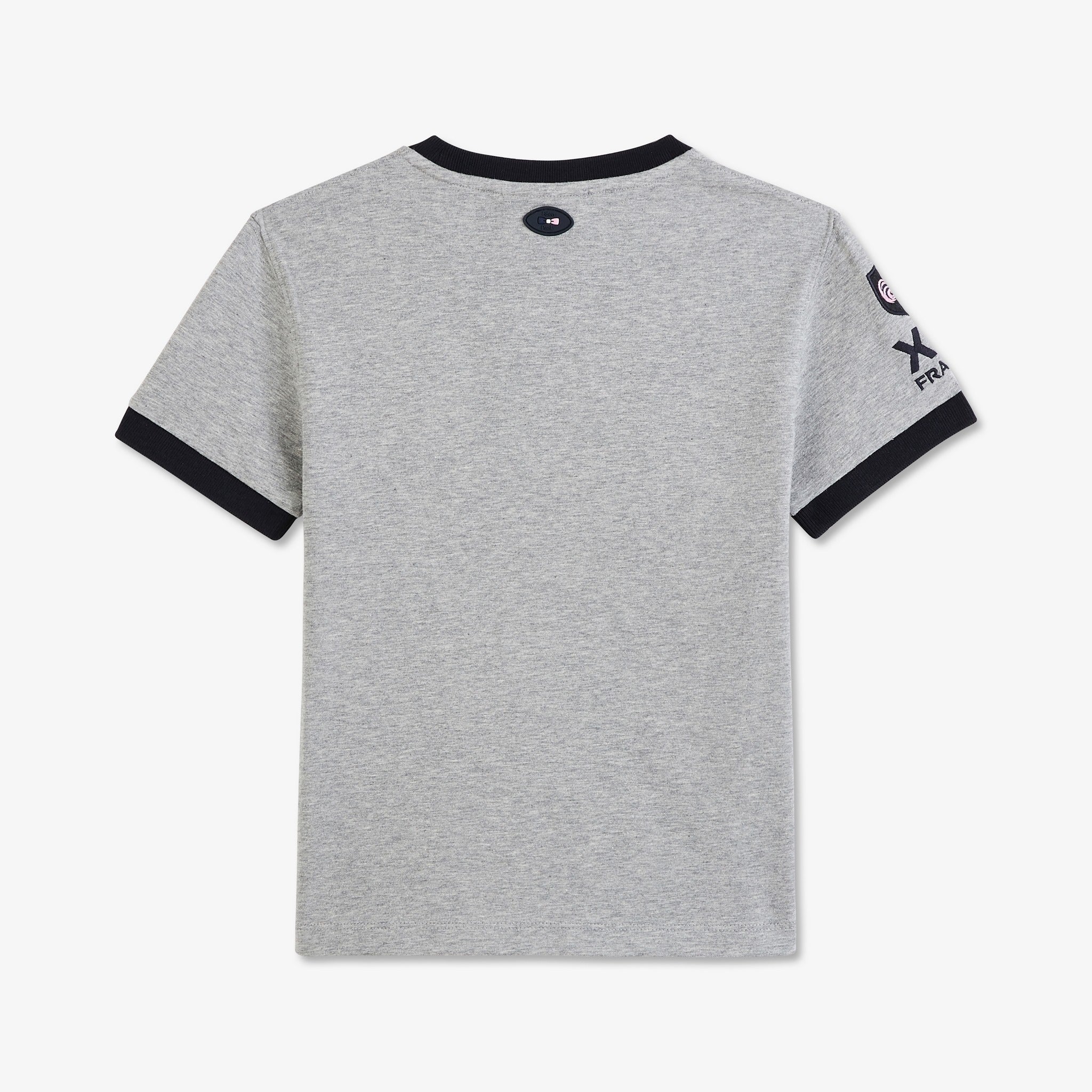 Grey T-Shirt With French Rooster Screen Print - BEVAVA