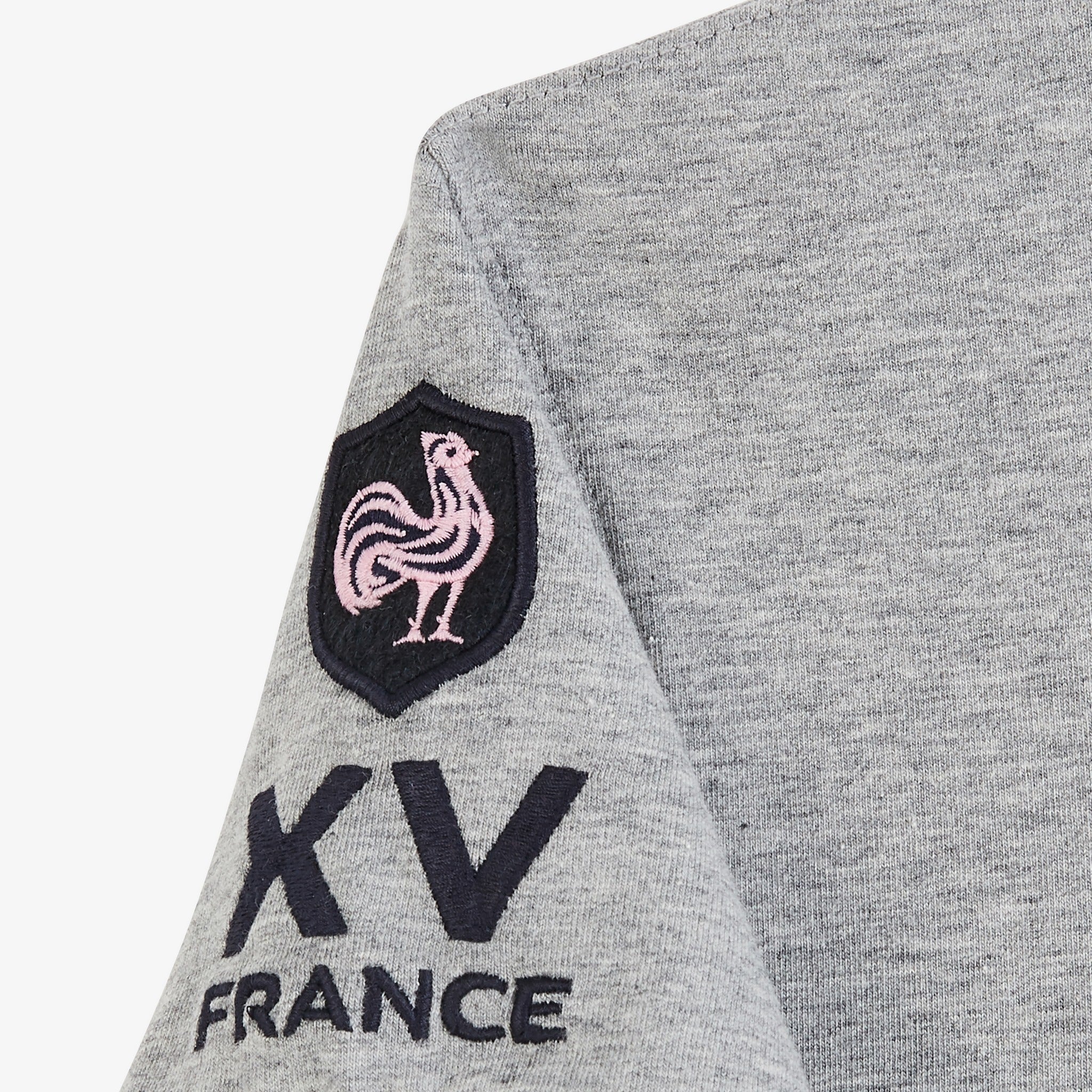 Grey T-Shirt With French Rooster Screen Print - BEVAVA