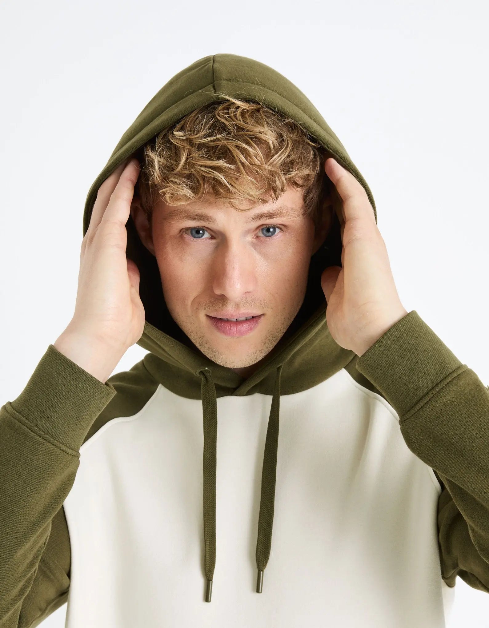 Cotton-Blend Hoodie - Khaki_FEBLOCOS_KHAKI_05