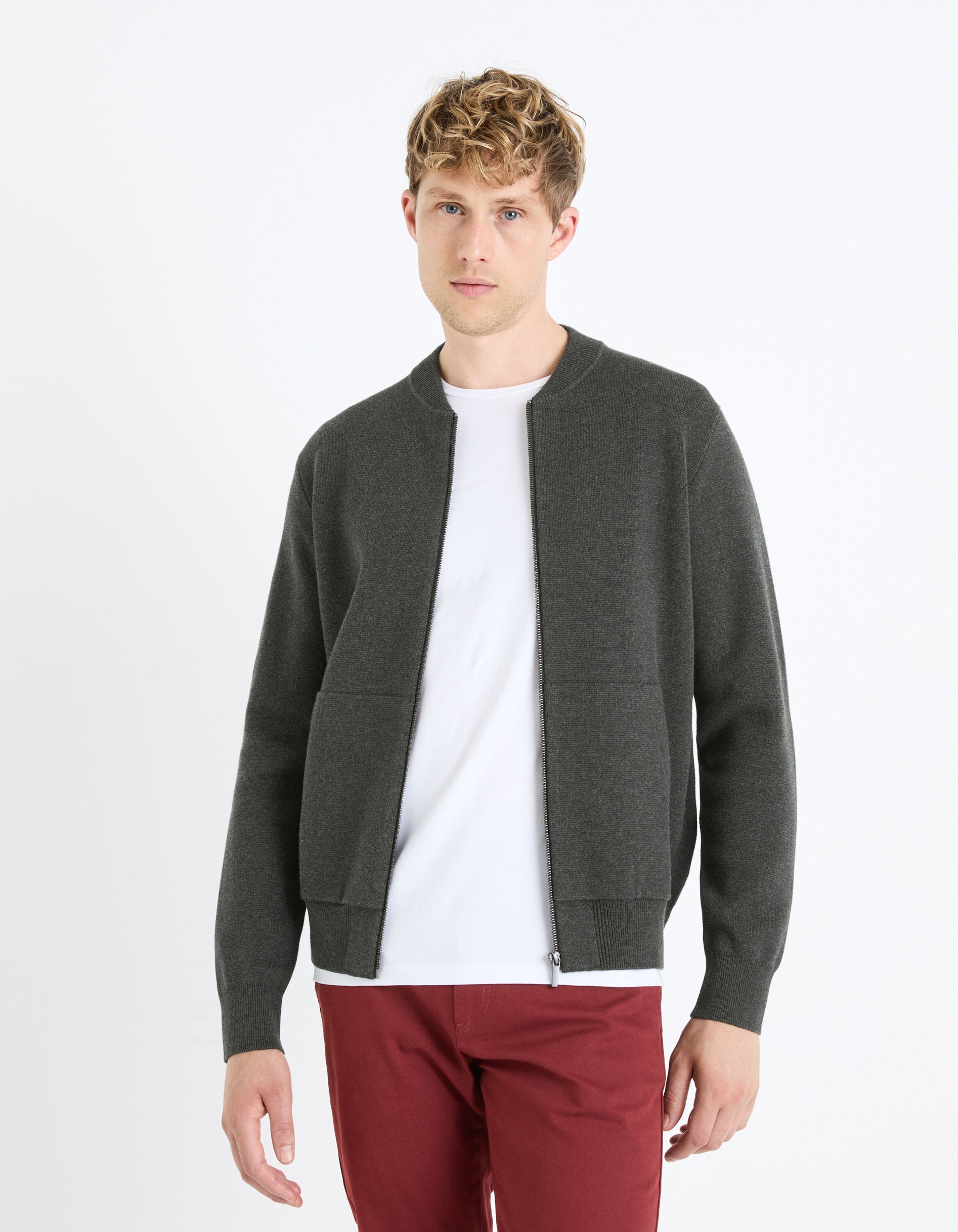 100% Cotton Teddy Jacket - Anthracite_FEBOMB_ANTHRA MEL_01