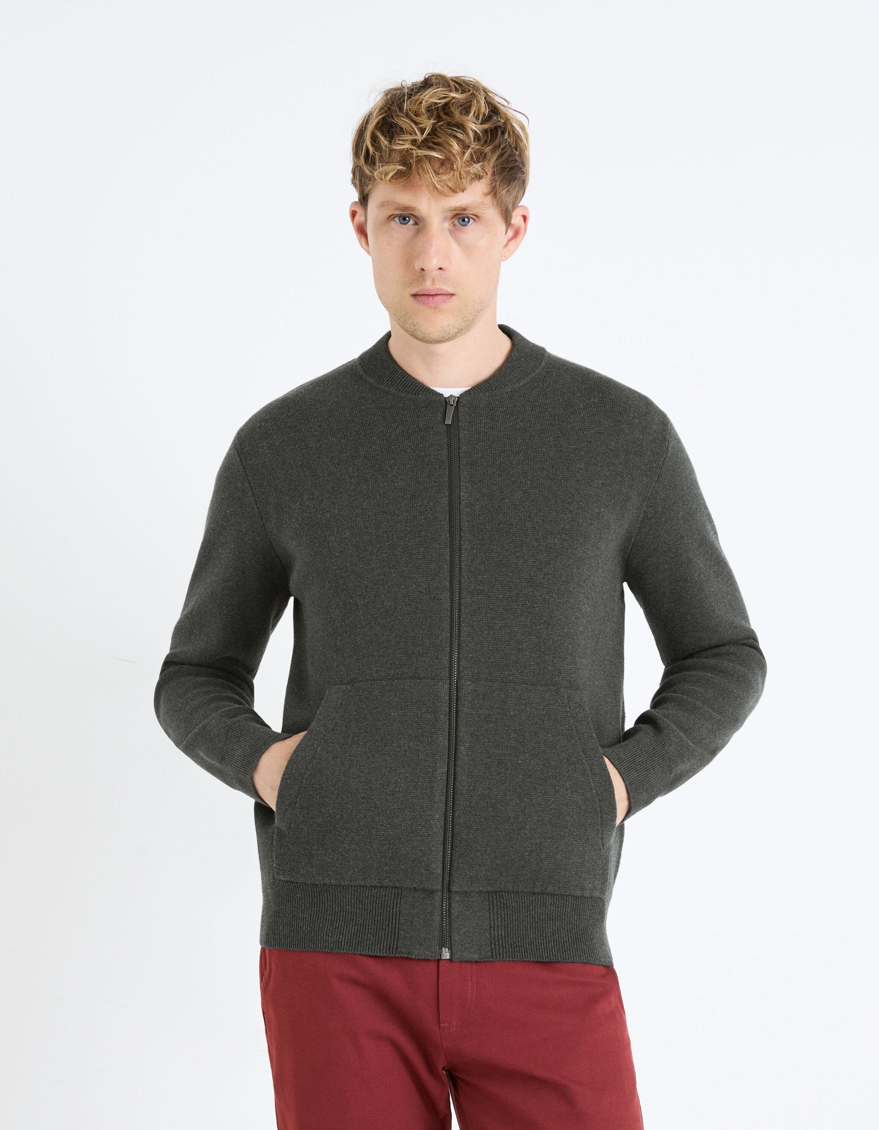 100% Cotton Teddy Jacket - Anthracite_FEBOMB_ANTHRA MEL_05