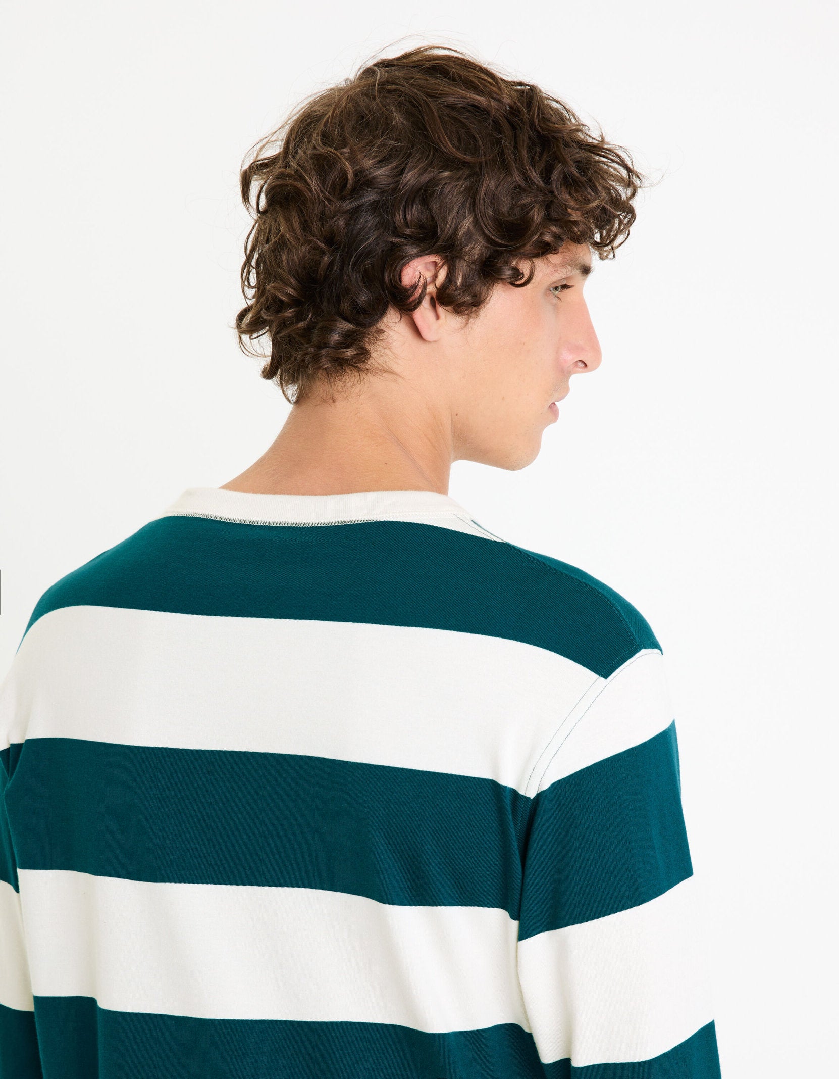 100% Cotton Long Sleeve T-Shirt - Blue_FECOND_BLUE GREY_04