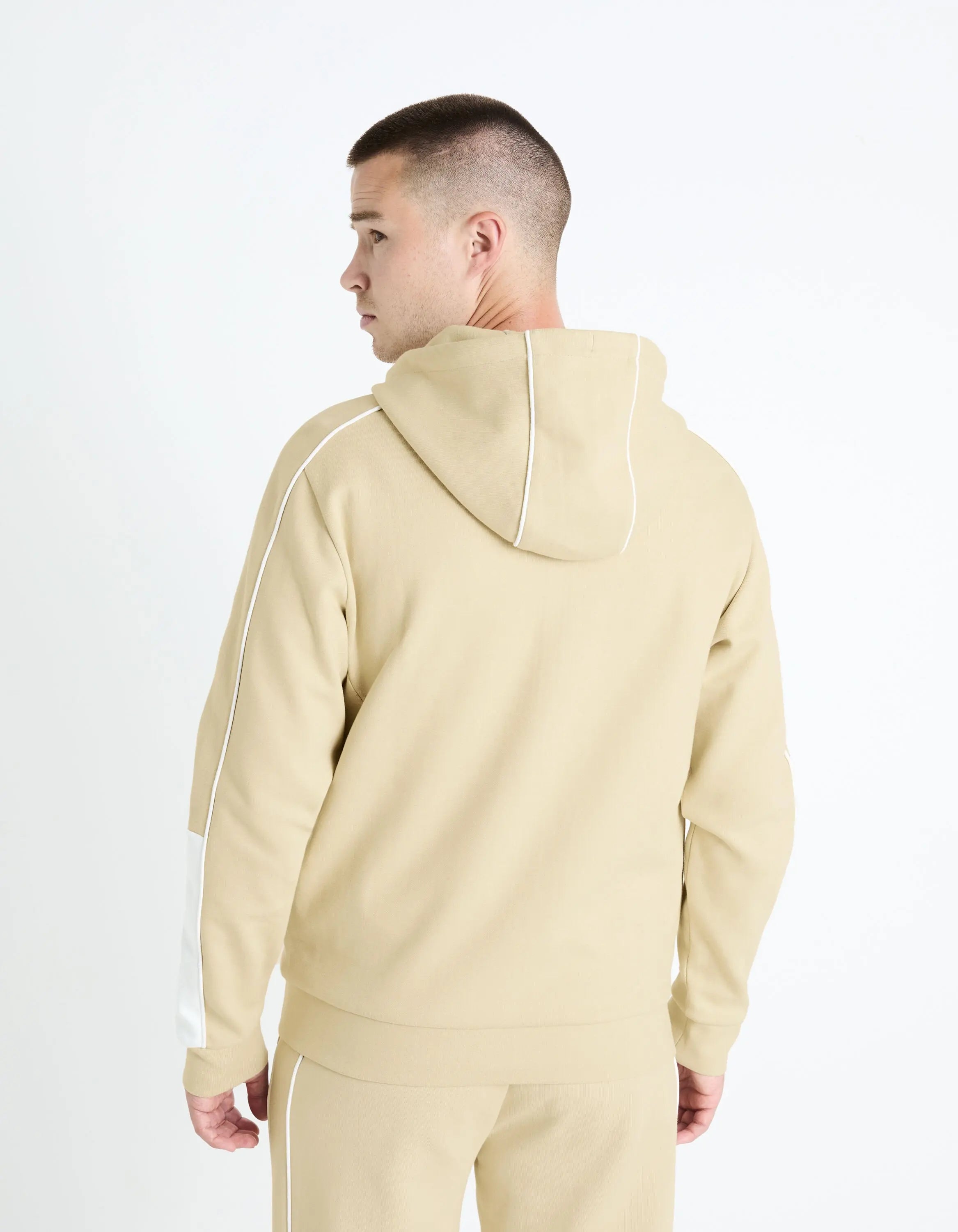Cotton Blend Hoodie - Beige_FEFADA_BEIGE_04