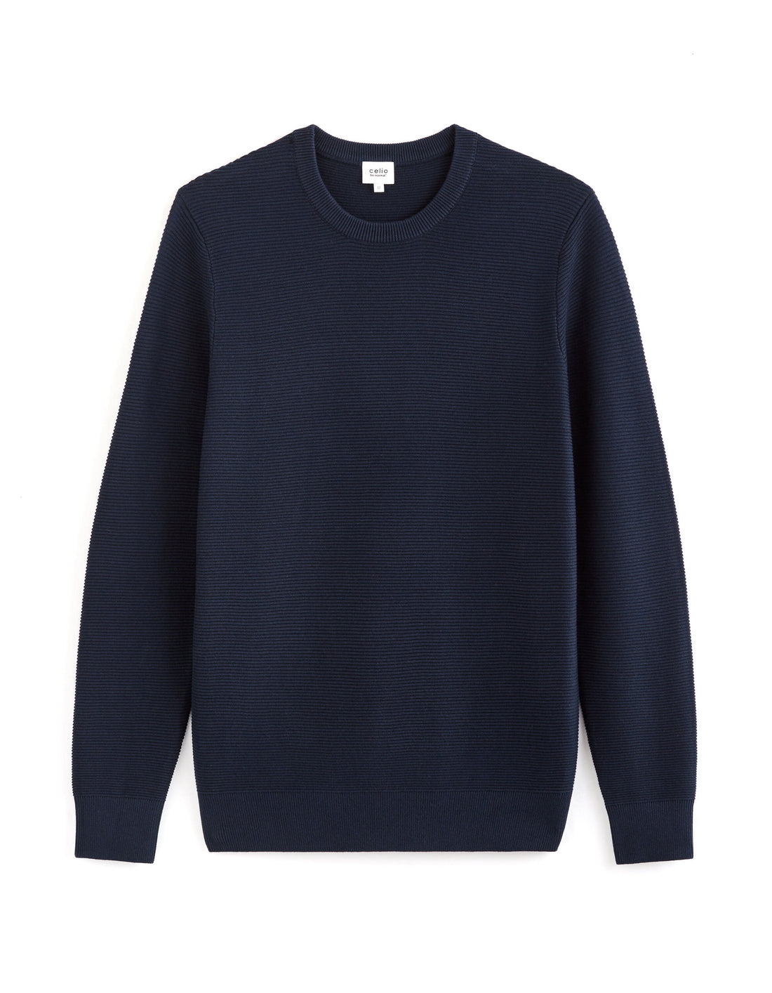 Round Neck Sweater 100% Cotton_FEOTTONI_ENCRE FONCE_02