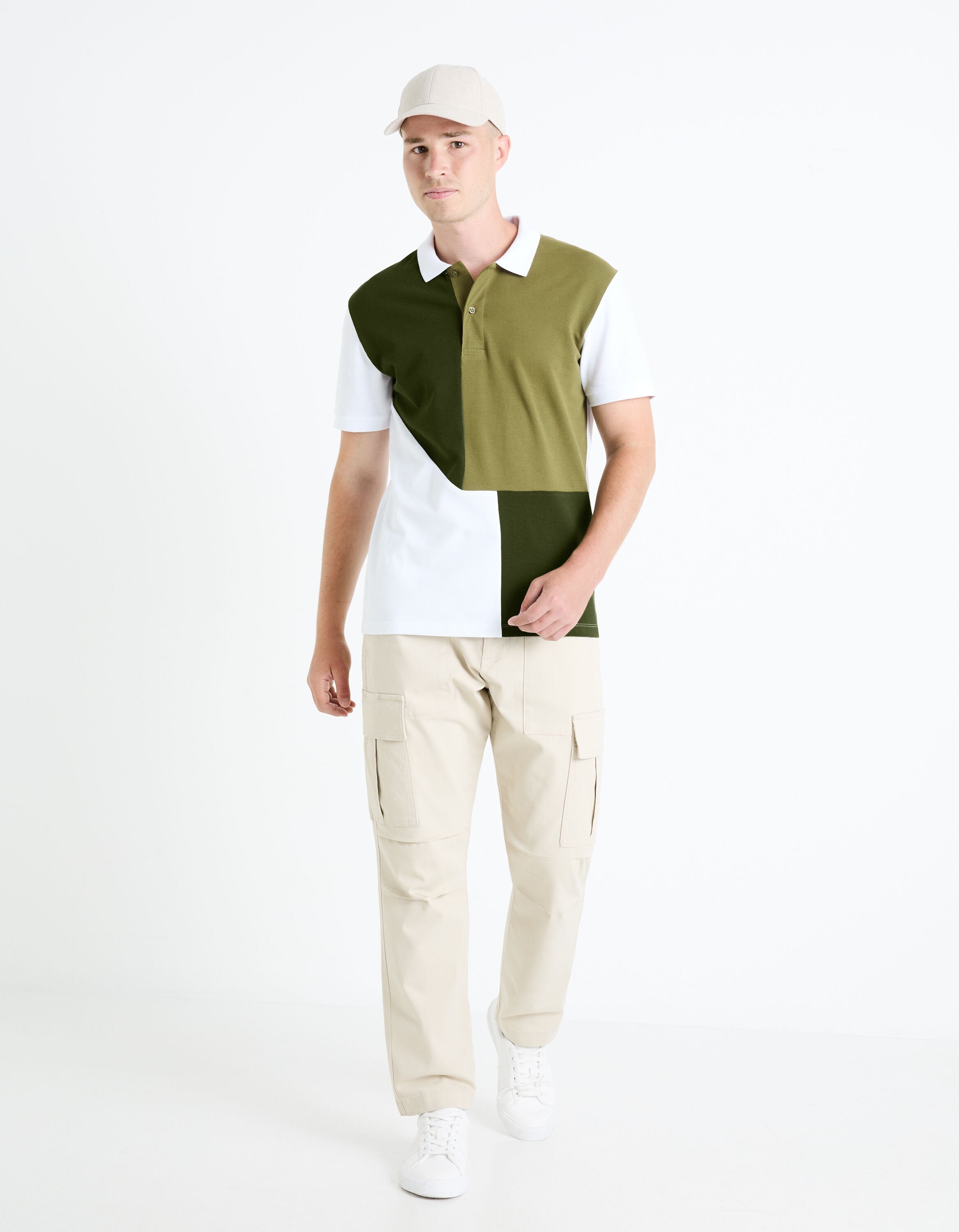 100% Cotton Pique Polo Shirt_FESYMETRI_DARK GREEN_02