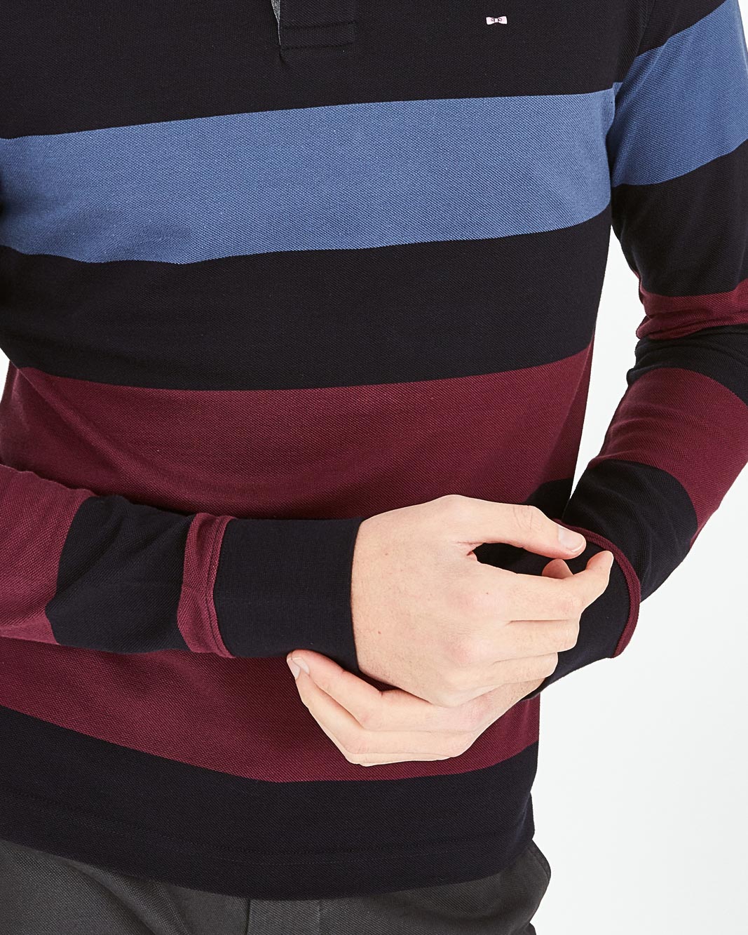 Middle Blue Polo Manches Longues Eden Park