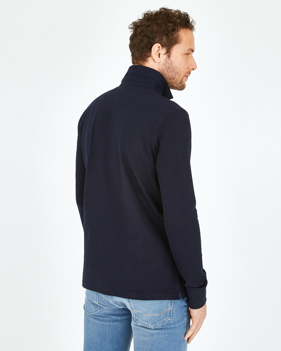 Dark Blue Polo Manches Longues Eden Park