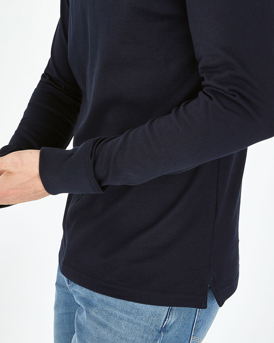 Dark Blue Polo Manches Longues Eden Park