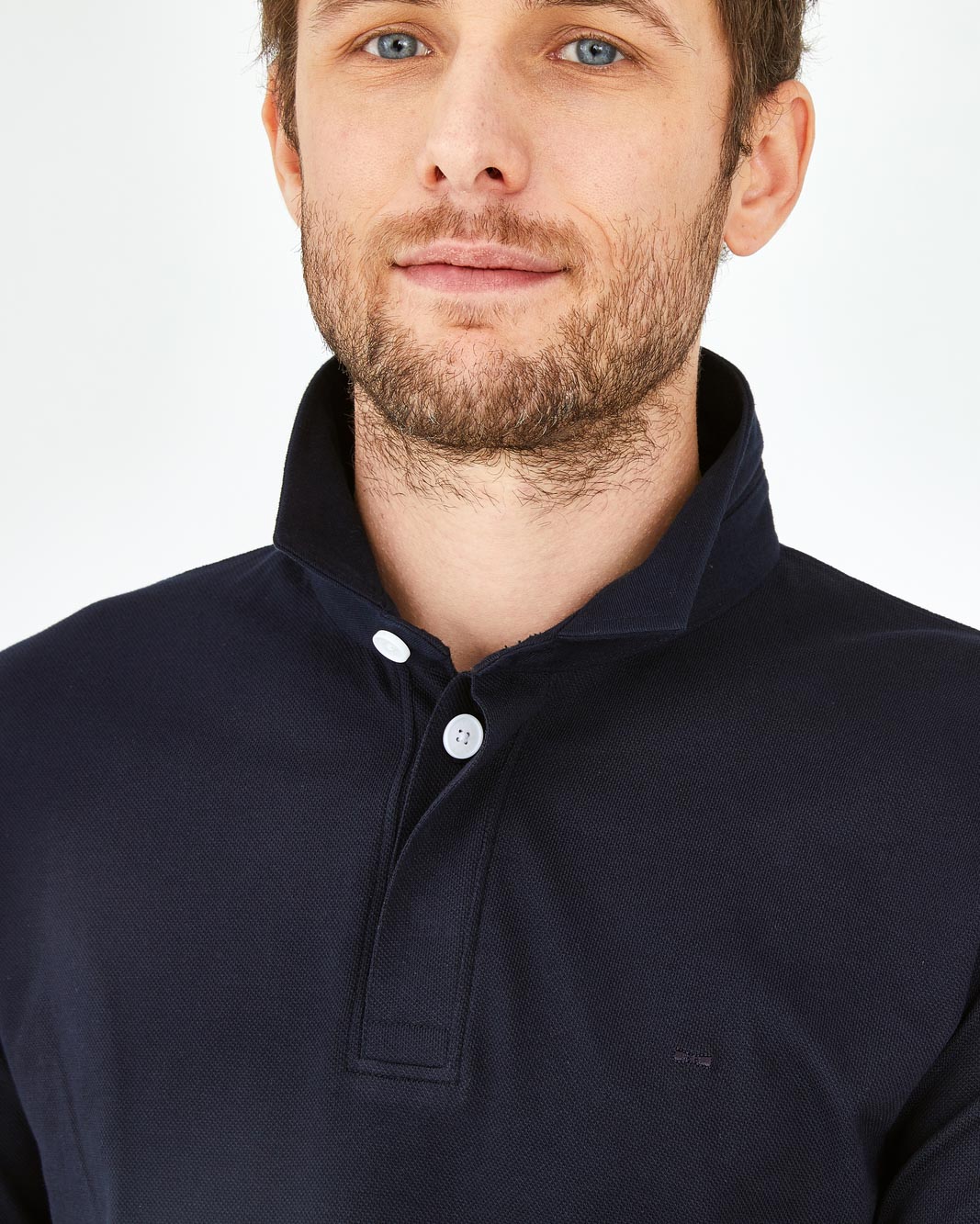 Dark Blue Polo Manches Longues Eden Park