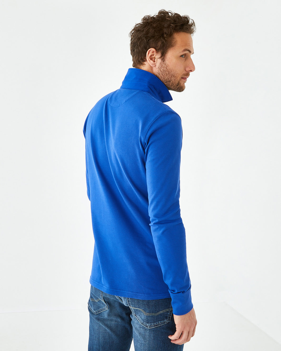 Middle Blue Polo Manches Longues Eden Park