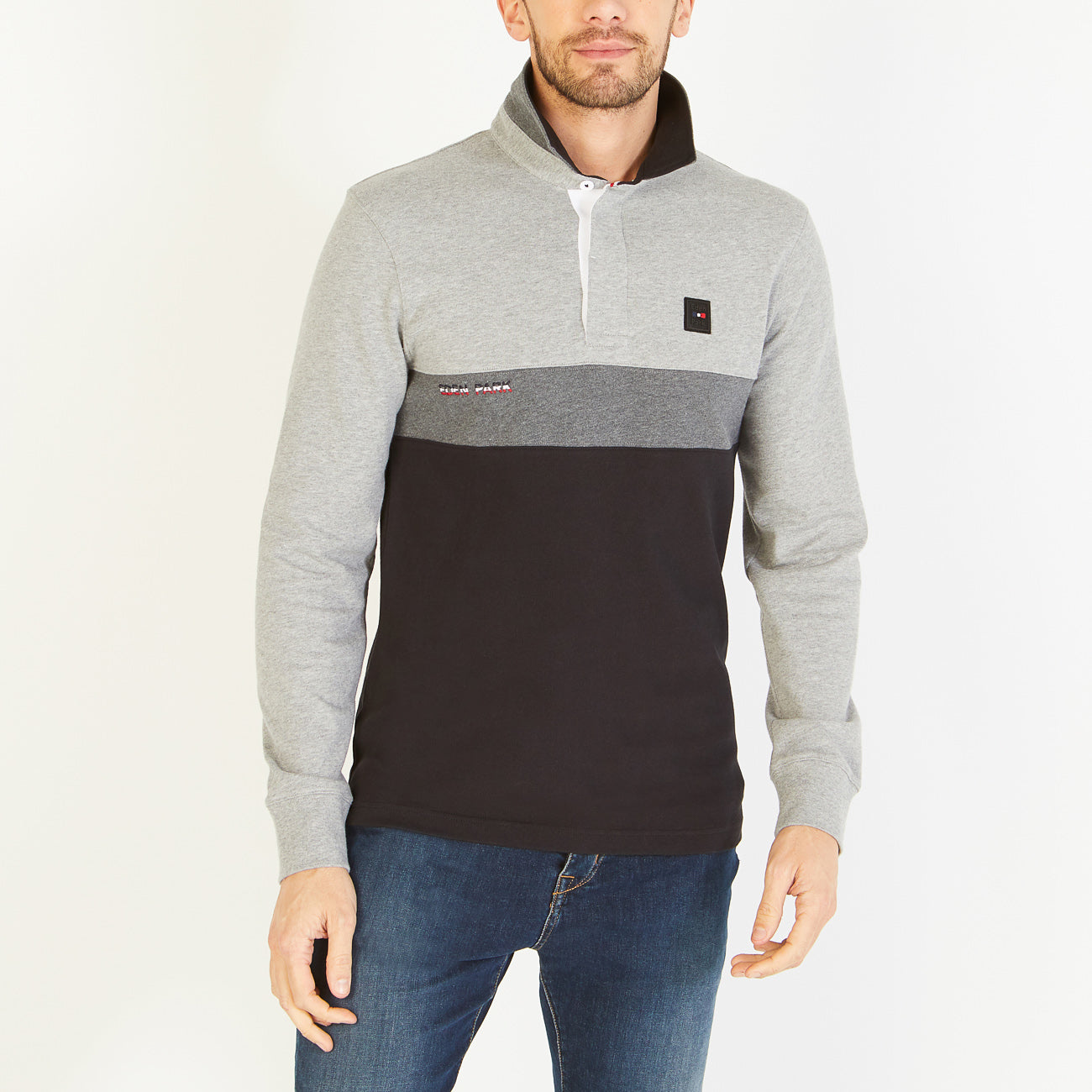 Colour-Block Long-Sleeved Rugby Shirt Eden Park