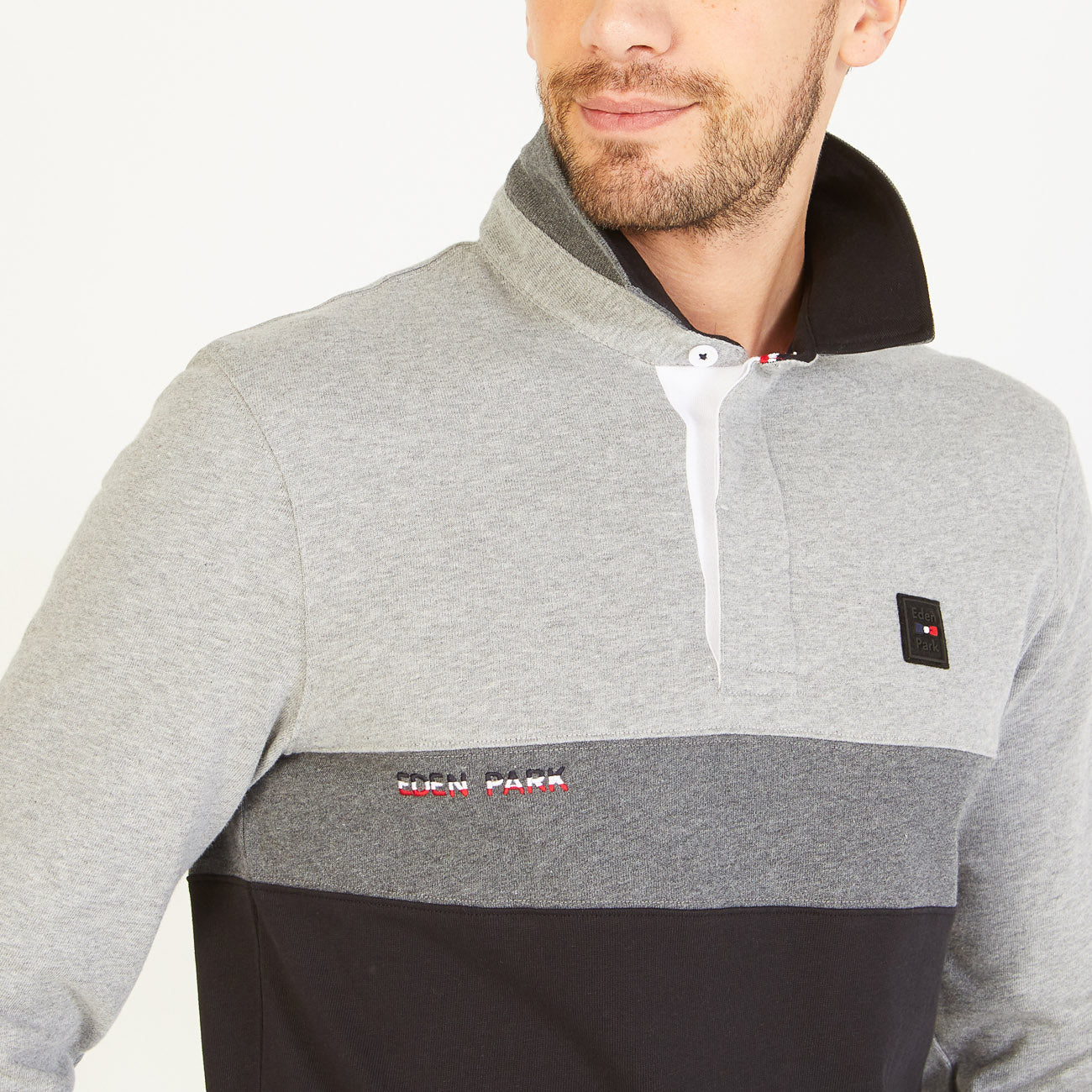 Colour-Block Long-Sleeved Rugby Shirt Eden Park