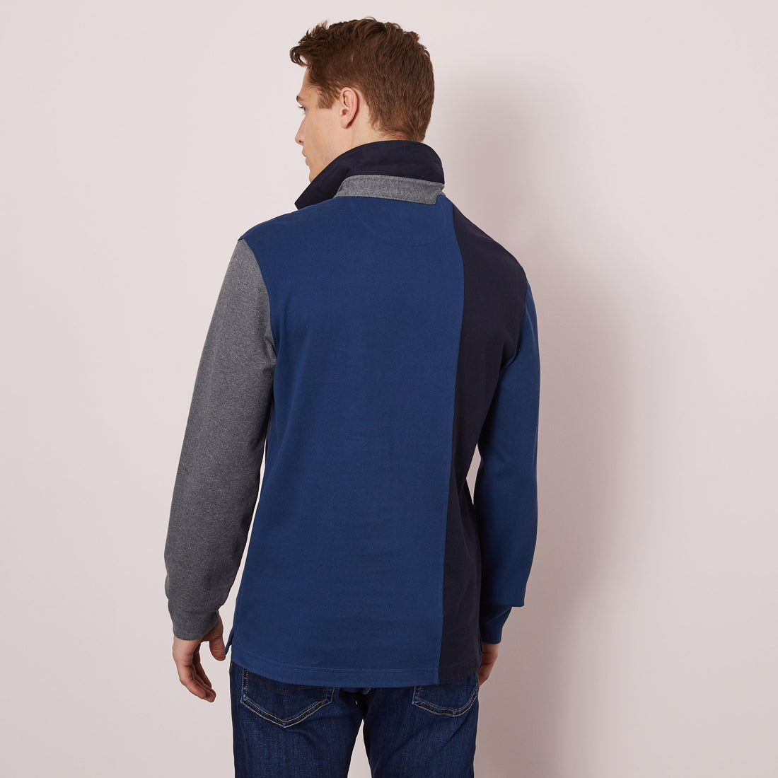 Colour-Block And Embroidery Long-Sleeved Rugby Shirt Eden Park