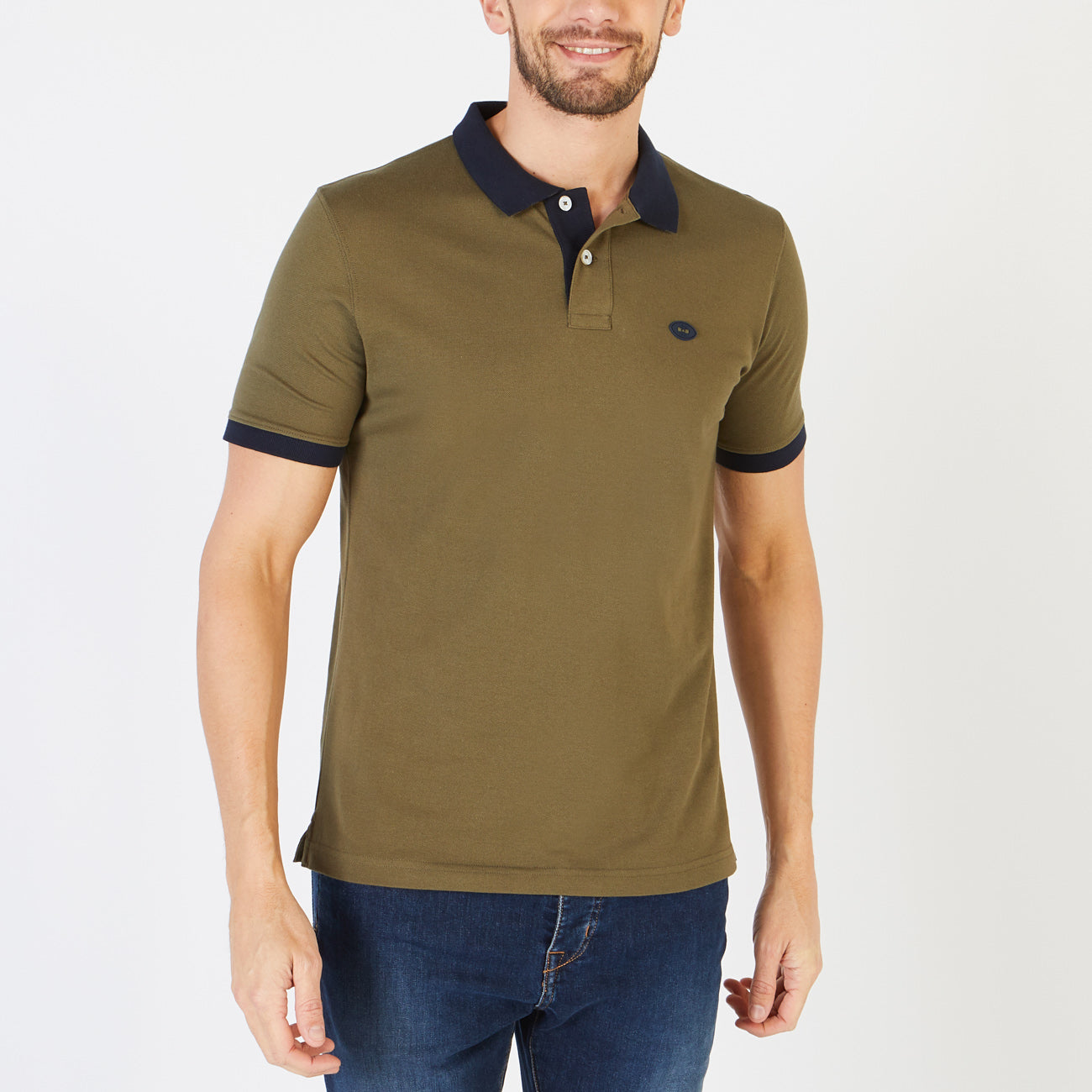 Pima Cotton Piqué Khaki Polo Shirt Eden Park