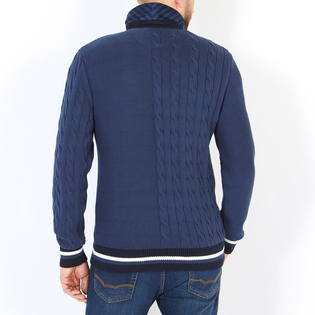 Blue Knitted Dot Game Jumper Eden Park