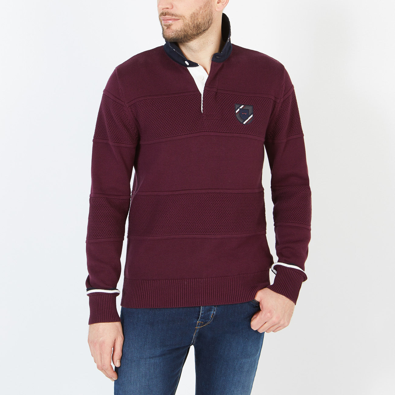 Burgundy Fancy Knit Sweater Eden Park