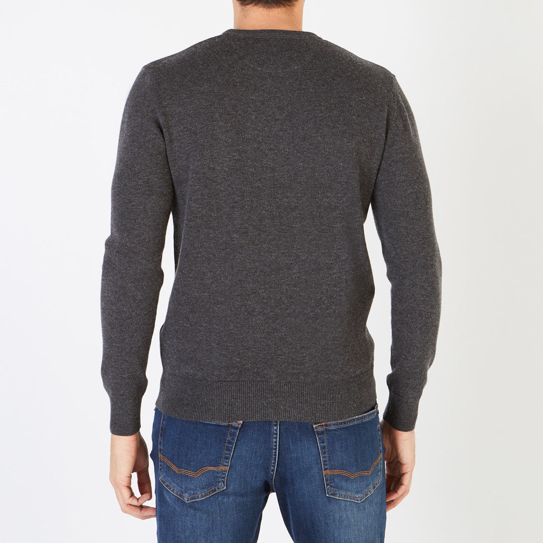 Dark Gray Plain Knit Sweater Eden Park