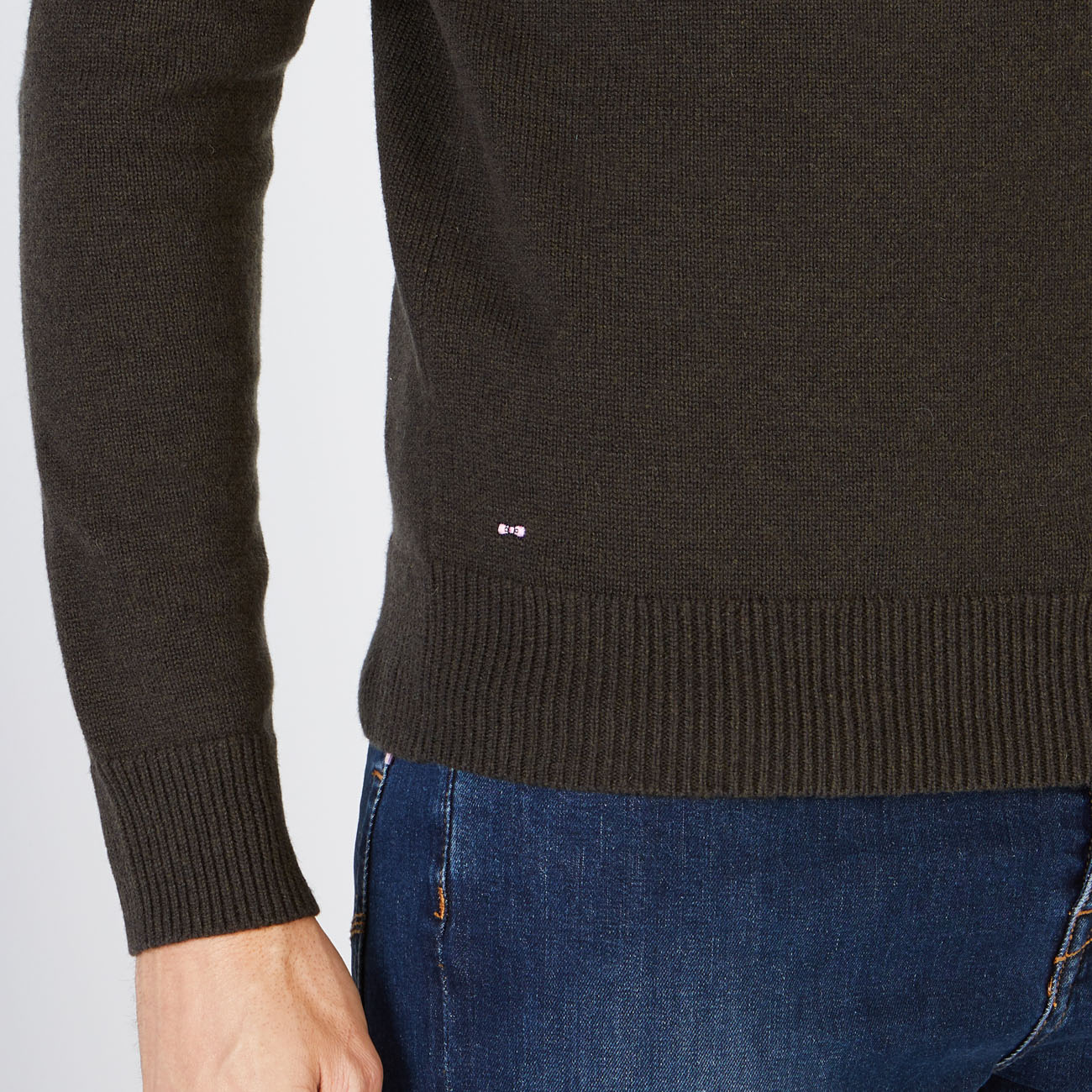 Plain Khaki Cable Knit Sweater Eden Park