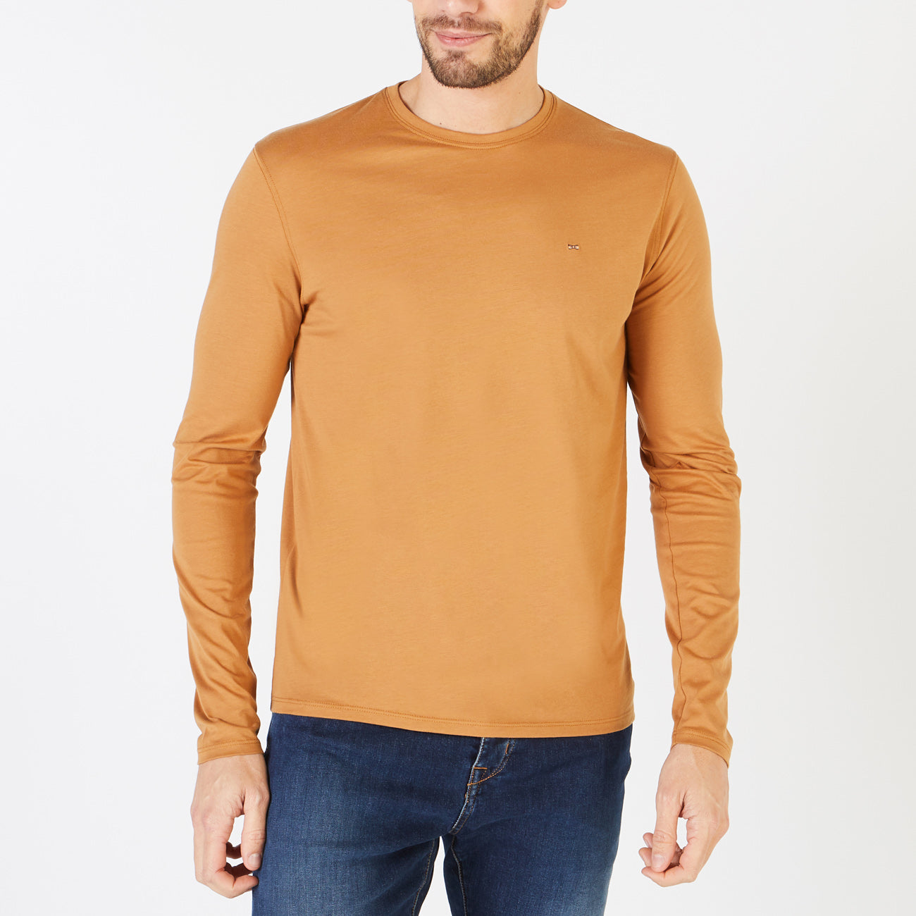 Plain Brown Long-Sleeved T-Shirt Eden Park