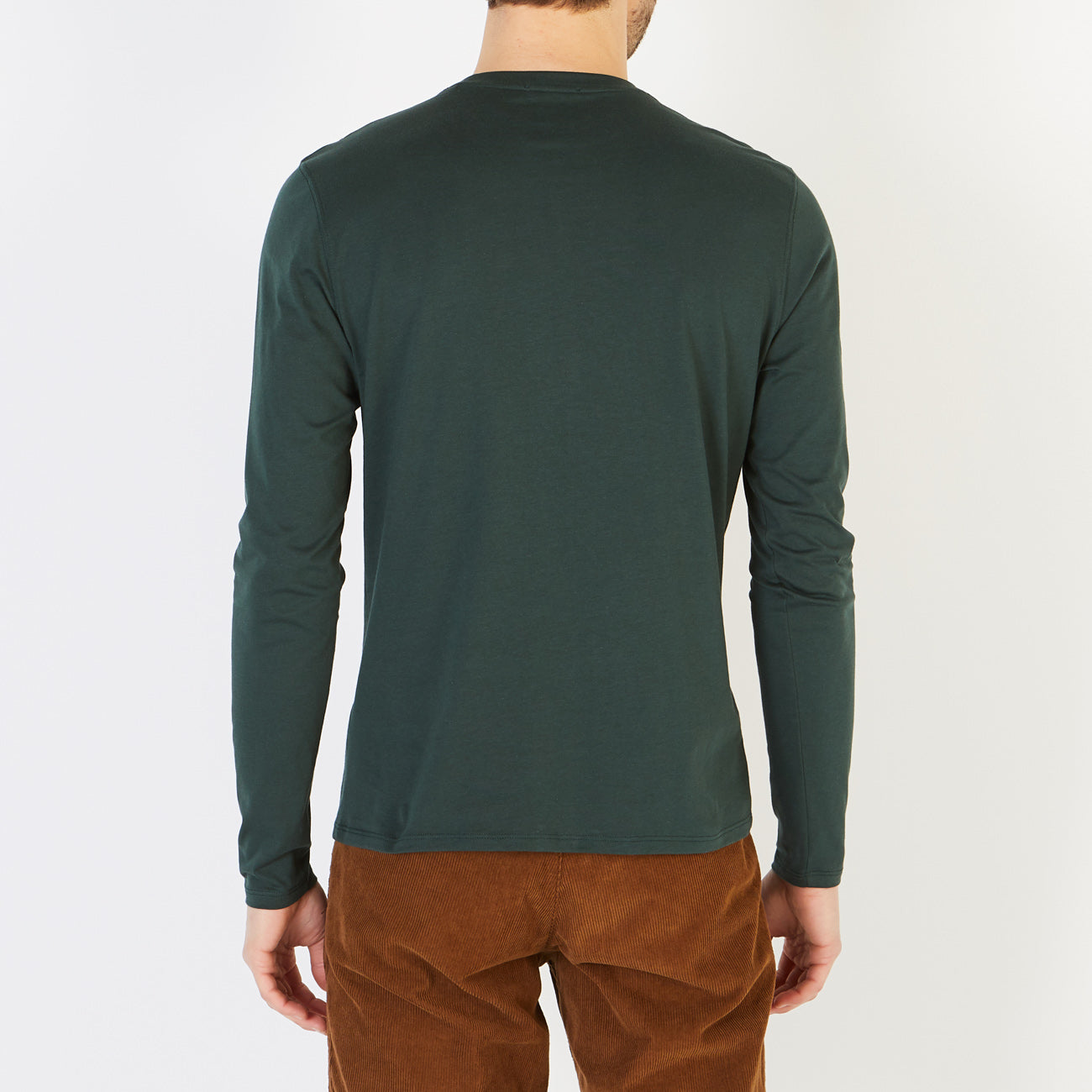 Plain Dark Green Long-Sleeved T-Shirt Eden Park