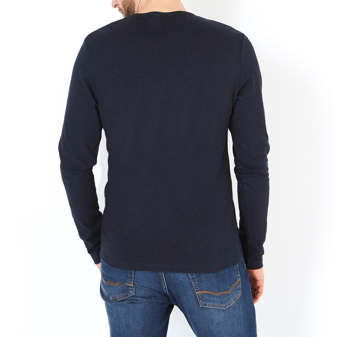 Basic Navy Blue Long-Sleeved T-Shirt Eden Park