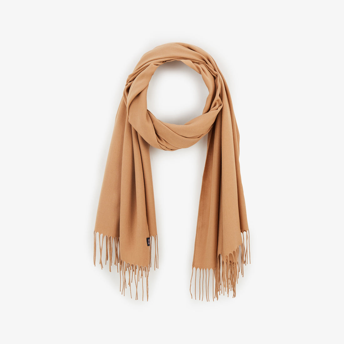 Flowing Brown Fringed Scarf_H23ACTEC0009_MAM5_01