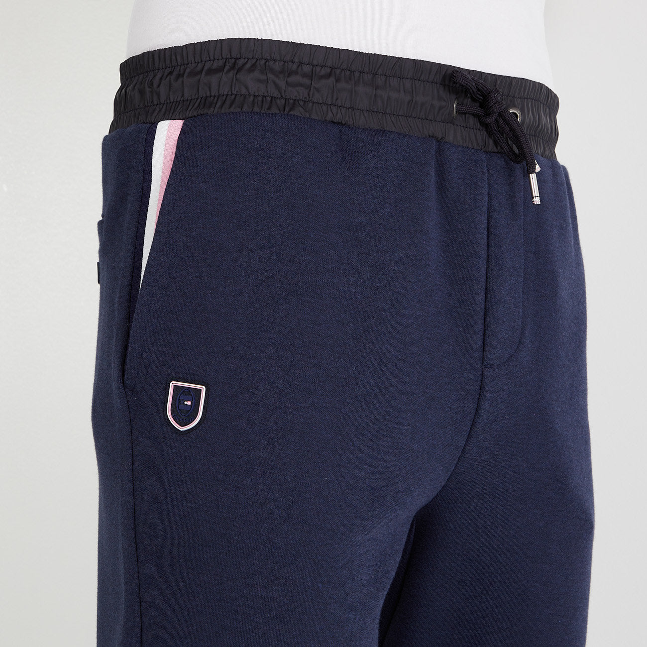 Dark Blue Jogging Bottoms With Tricolour Trim_H23MAIJO0001_BLF27_03