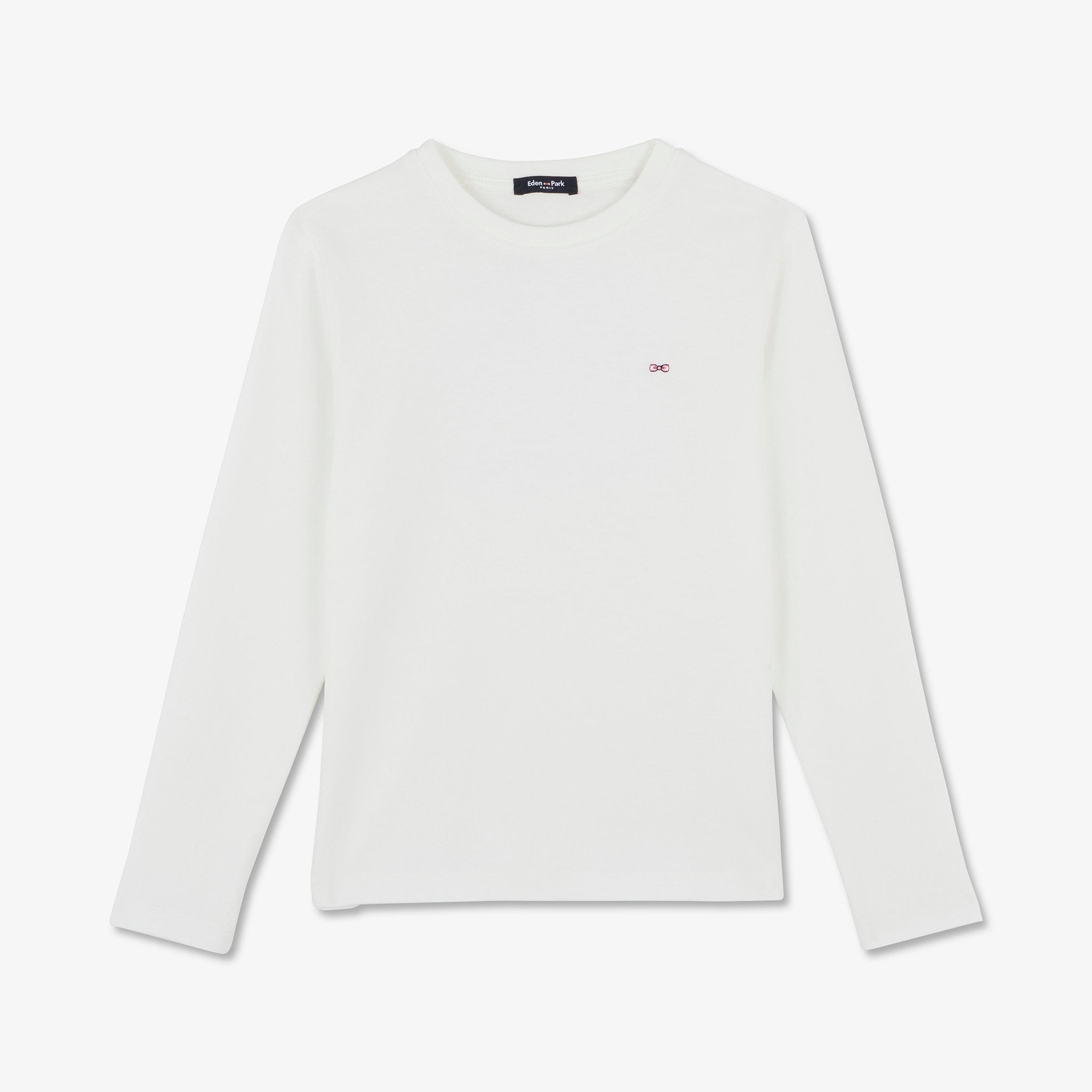 Off-White Long-Sleeved T-Shirt With French Flair Screen Print On The Back_H23MAITL0028_ECC_01