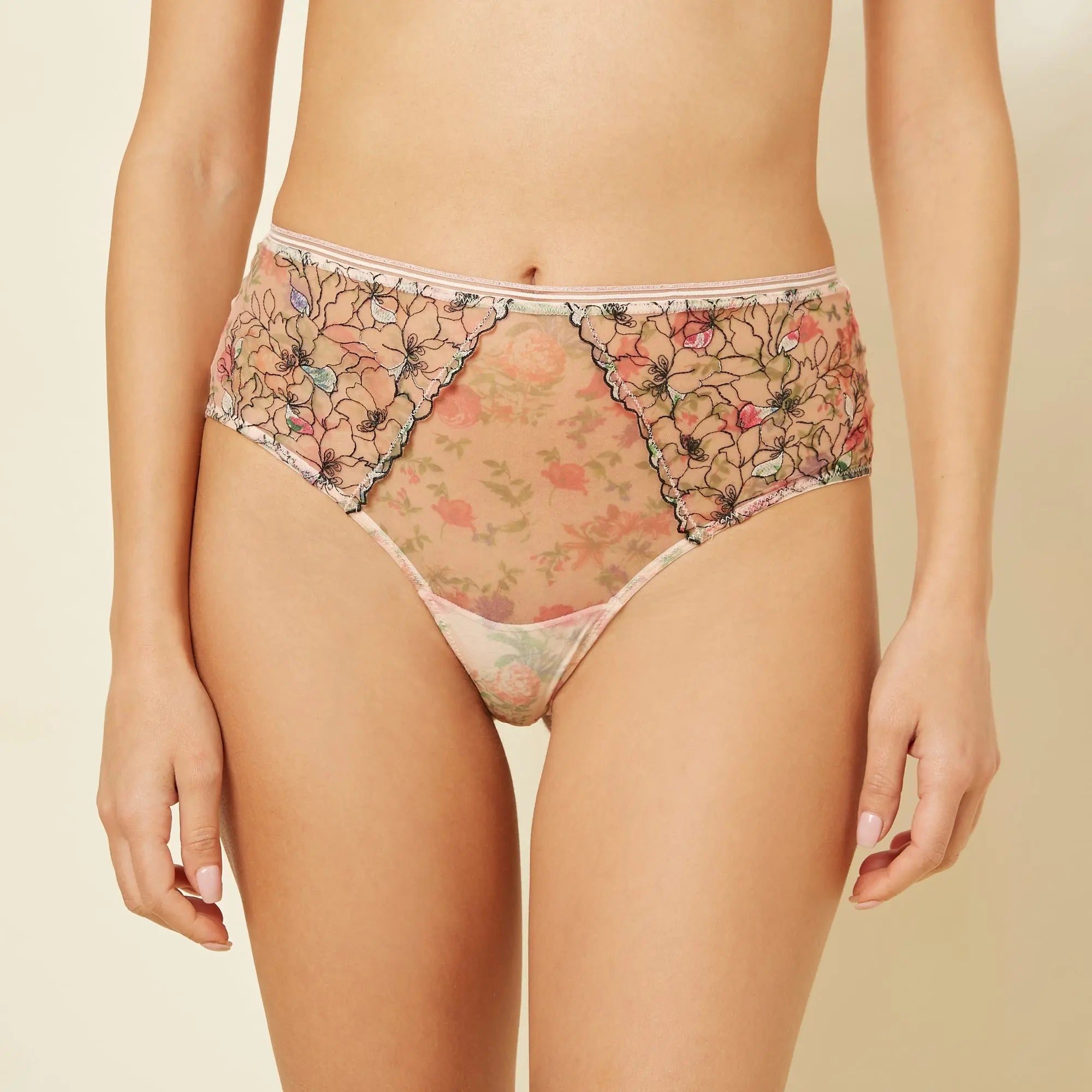 Printed High-Waist Bottom - BEVAVA