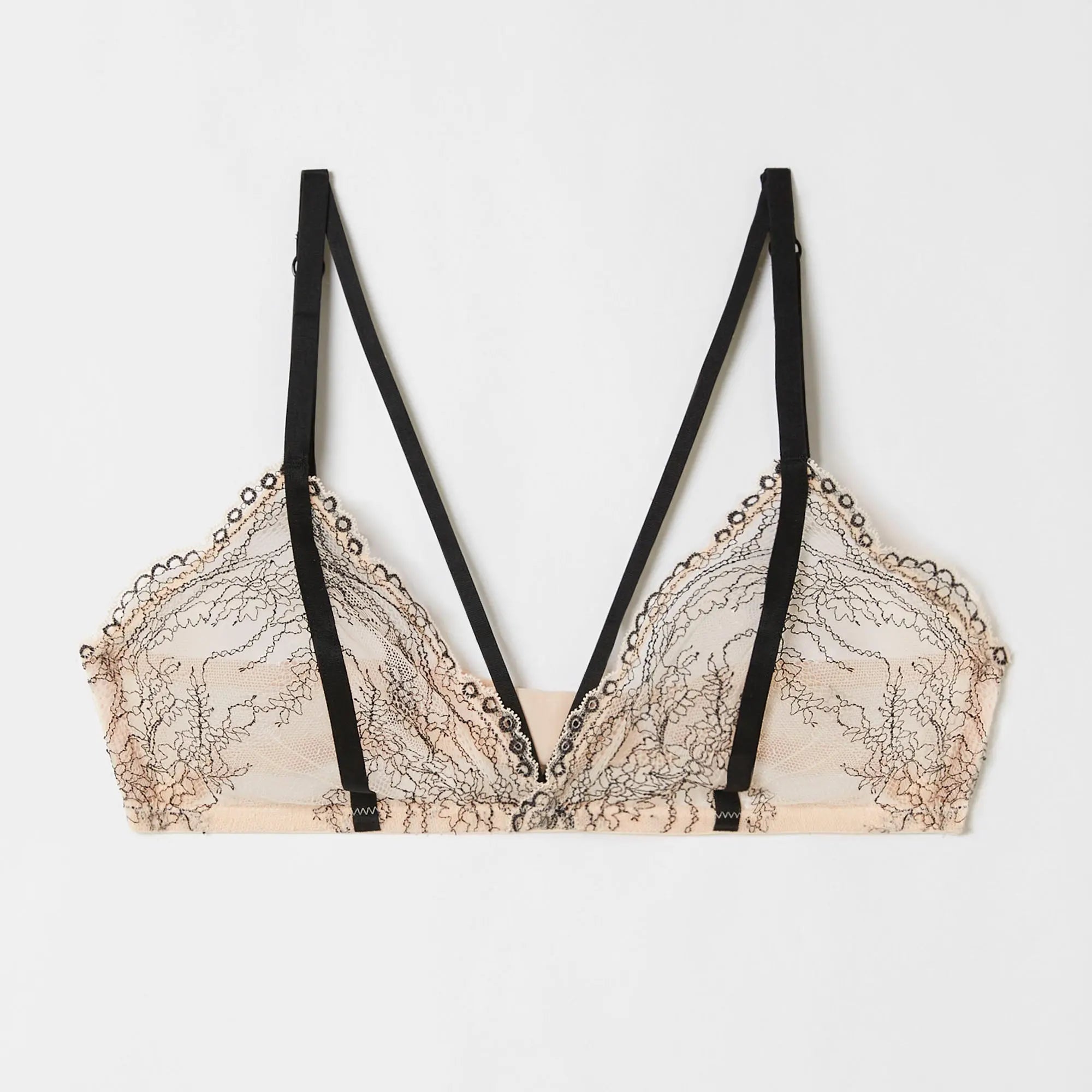 Powder Pink Triangle Bra - BEVAVA