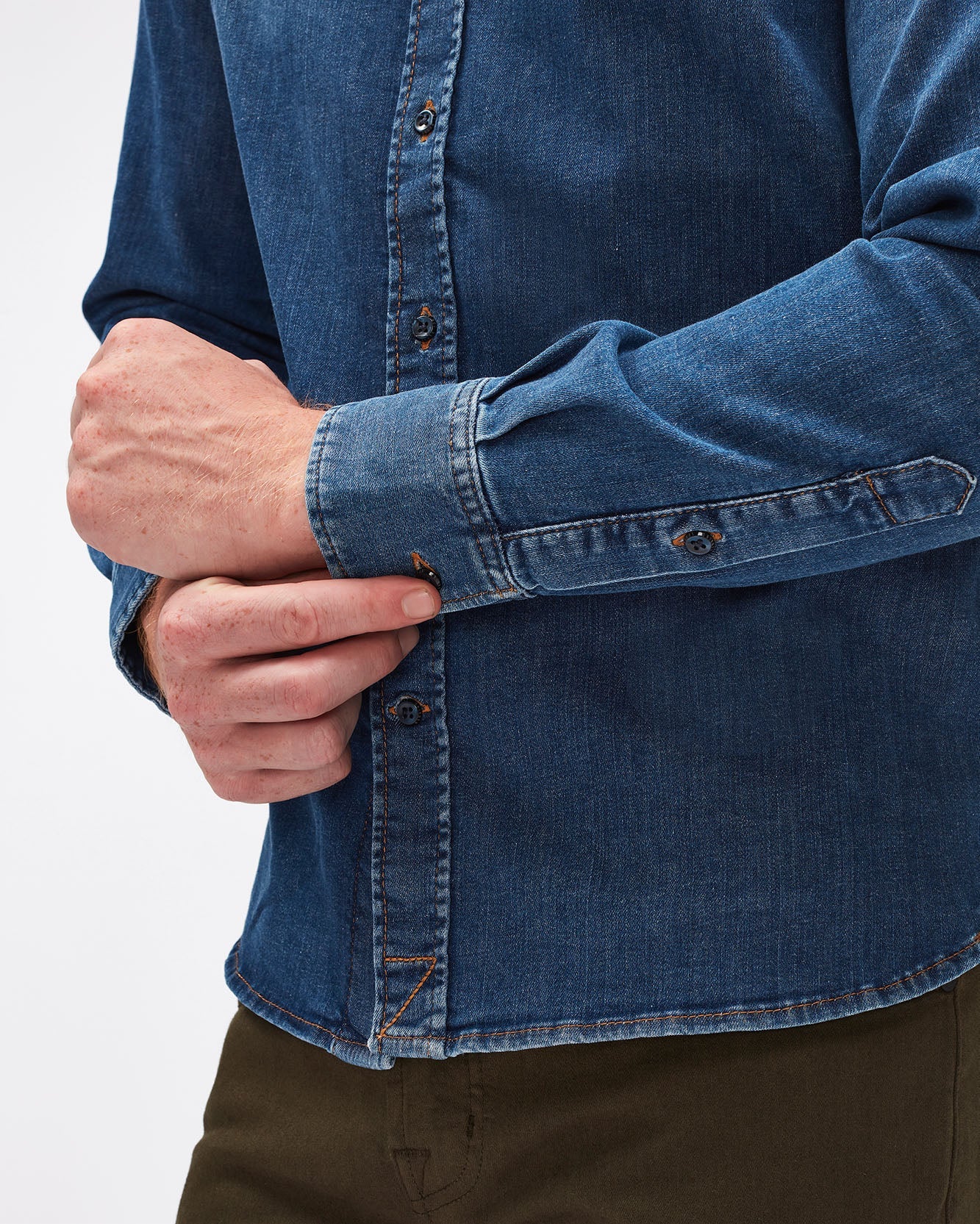 Middle Blue PLAIN SHIRT Luxe Performance Middle Blue 7 For All Mankind