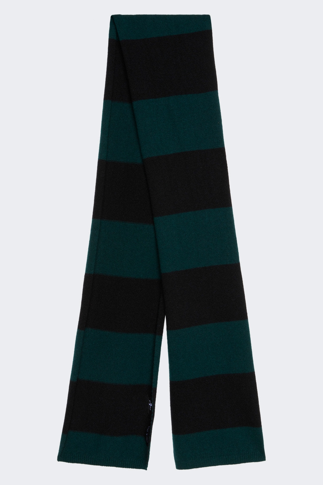 Striped Scarf Wool Cashmere Black & Hunter Green_JS7M955SBH_BH_06
