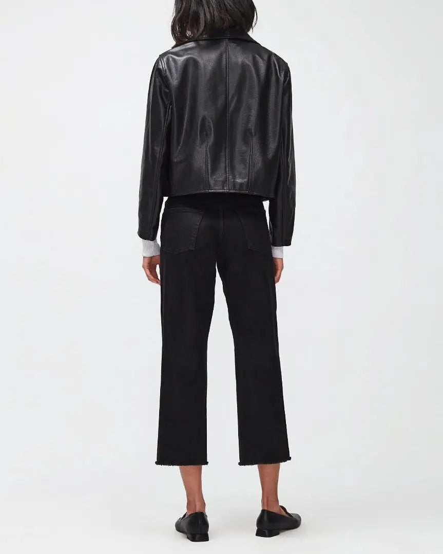 Black The Modern Straight Outerspace With Raw Hem - BEVAVA