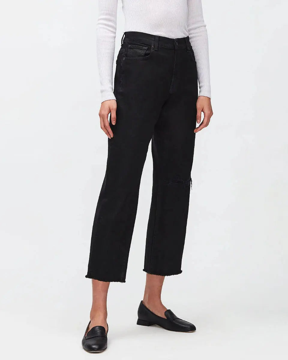 Black The Modern Straight Outerspace With Raw Hem - BEVAVA